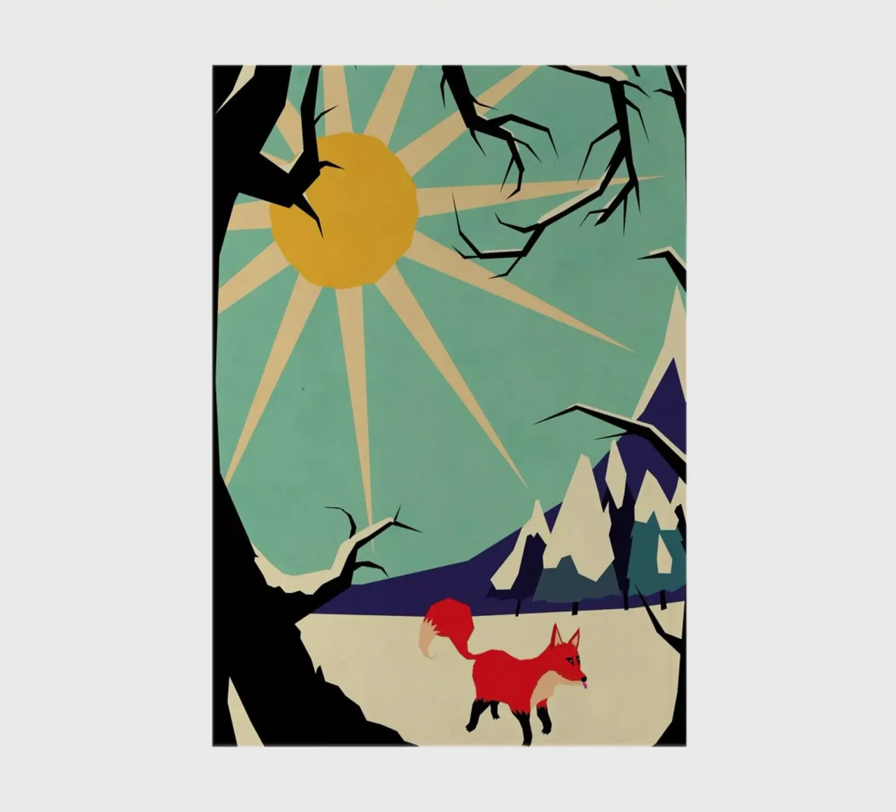 Fox roaming around notebook by Yetiland