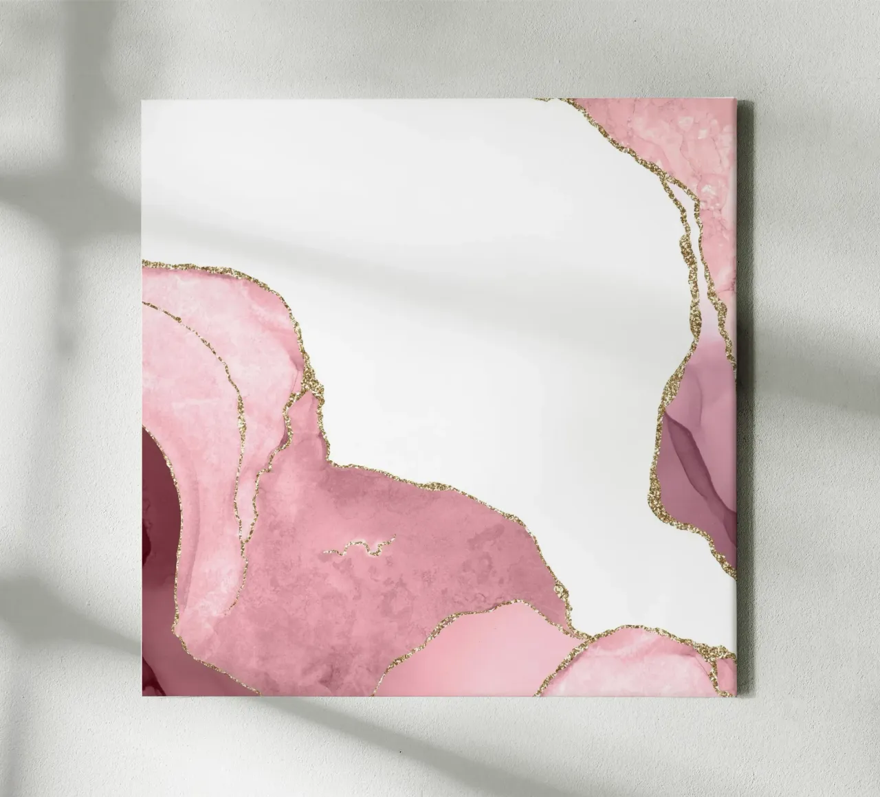 Blush & Gold Agate Texture 07 canvas with Floater frame by Gemstone Textures