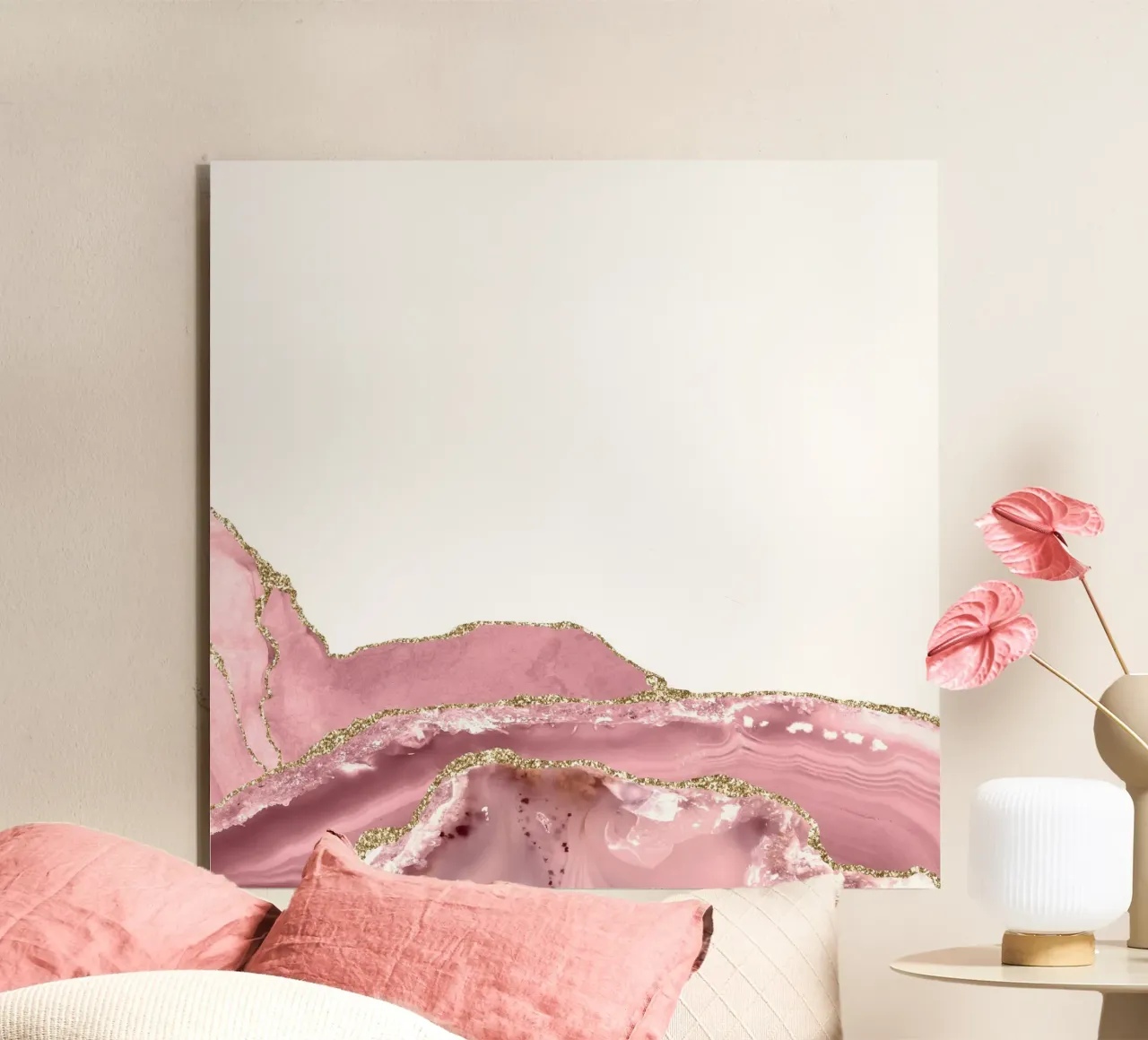 Texture agata oro e blush 08 alluminio dibond da Gemstone Textures