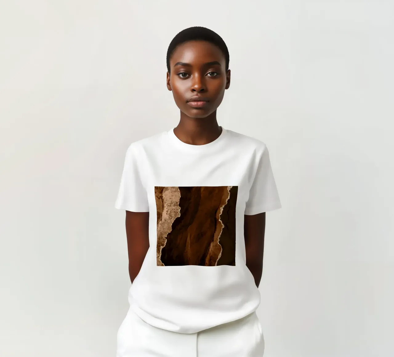 Agata marrone e oro Texture 01 t-shirt da Gemstone Textures