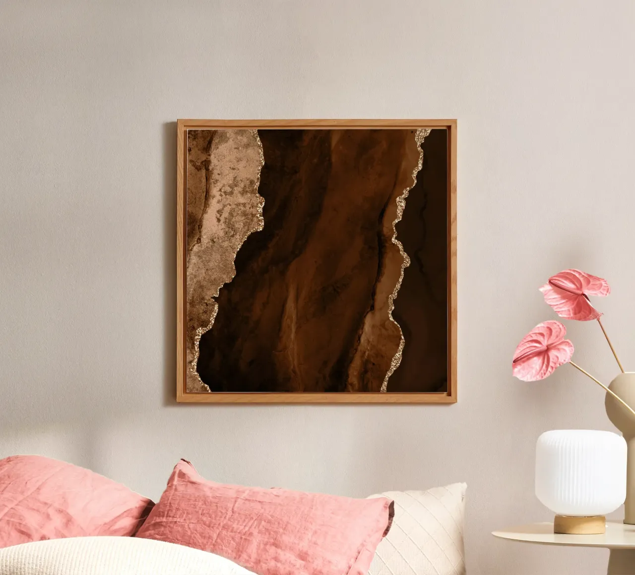 Agata marrone e oro Texture 01 alluminio dibond da Gemstone Textures
