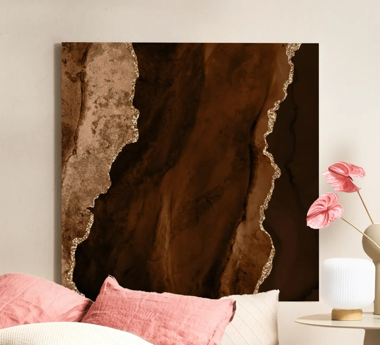 Agata marrone e oro Texture 01 tela con Cornice a cassetta da Gemstone Textures