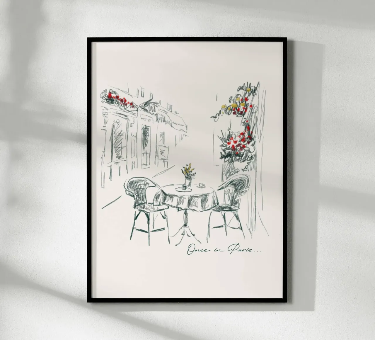 Einmal in Paris Poster mit Aluminium Rahmen von Indigo Rain