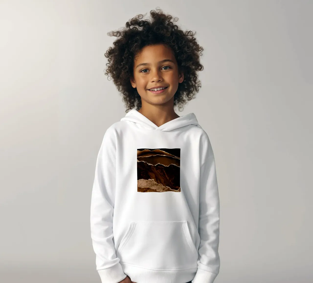 Agata marrone e oro Texture 02 felpa bambino con cappuccio da Gemstone Textures
