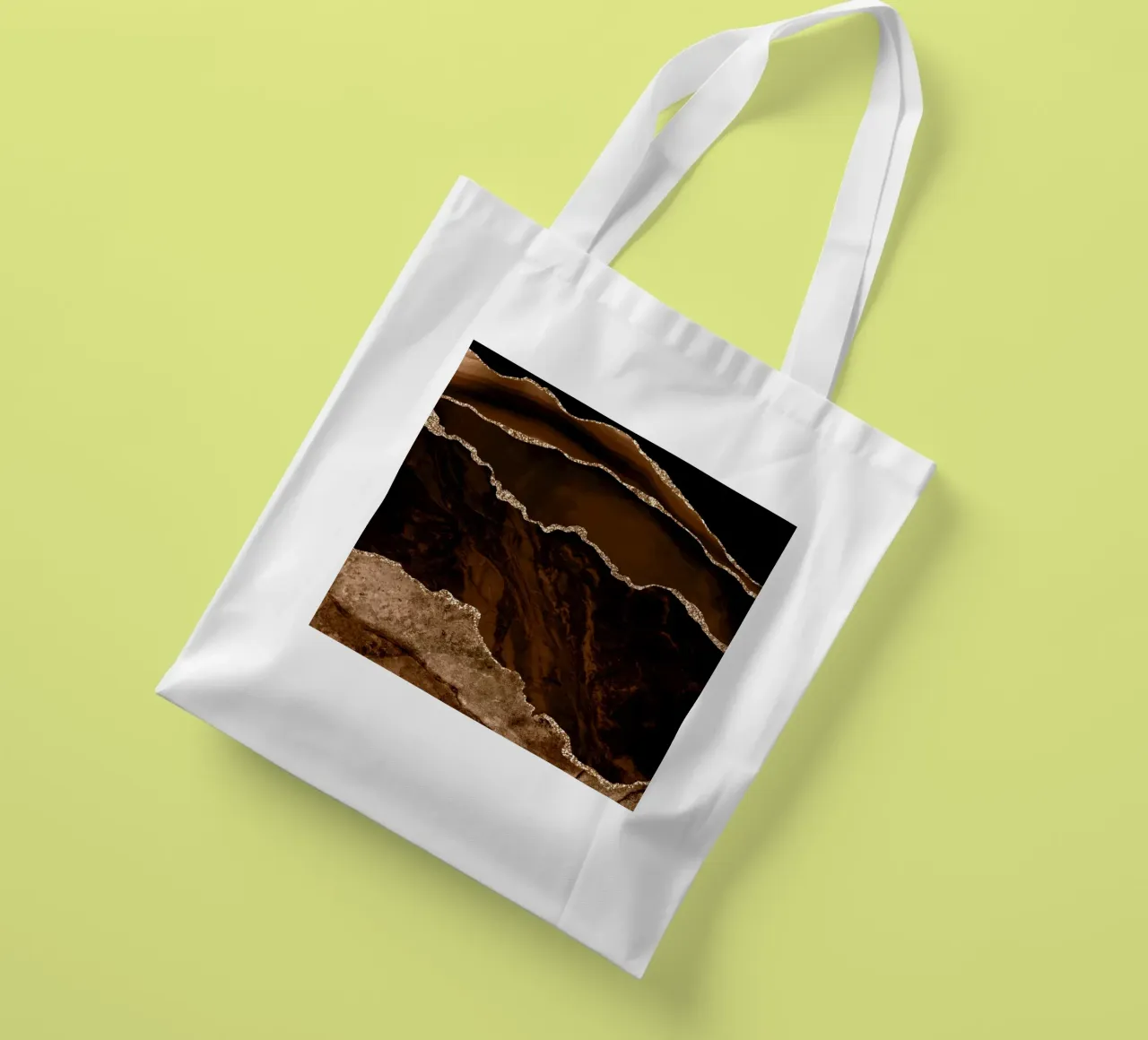 Agata marrone e oro Texture 02 borsa in juta da Gemstone Textures