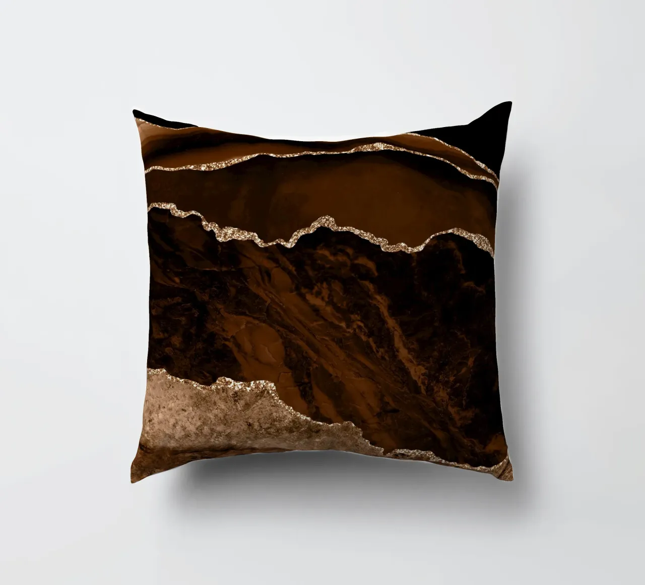 Agata marrone e oro Texture 02 cuscino da Gemstone Textures