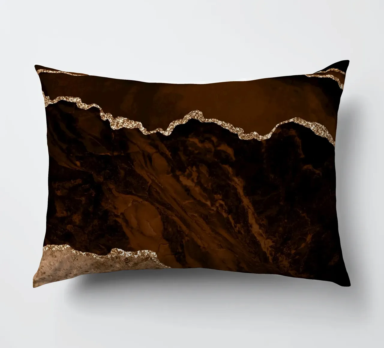 Agata marrone e oro Texture 02 cuscino da Gemstone Textures