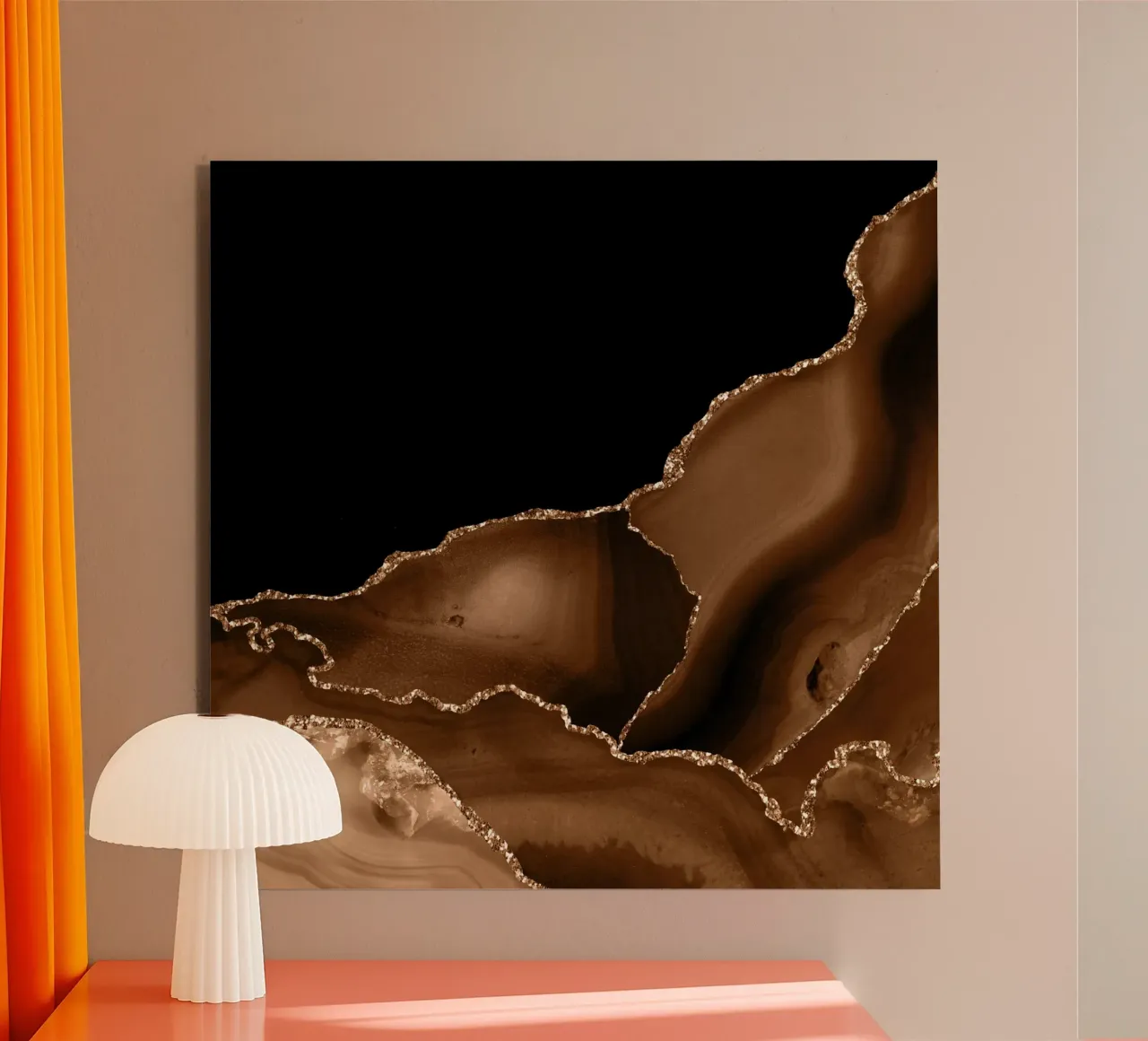 Agata marrone e oro Texture 03 alluminio dibond da Gemstone Textures