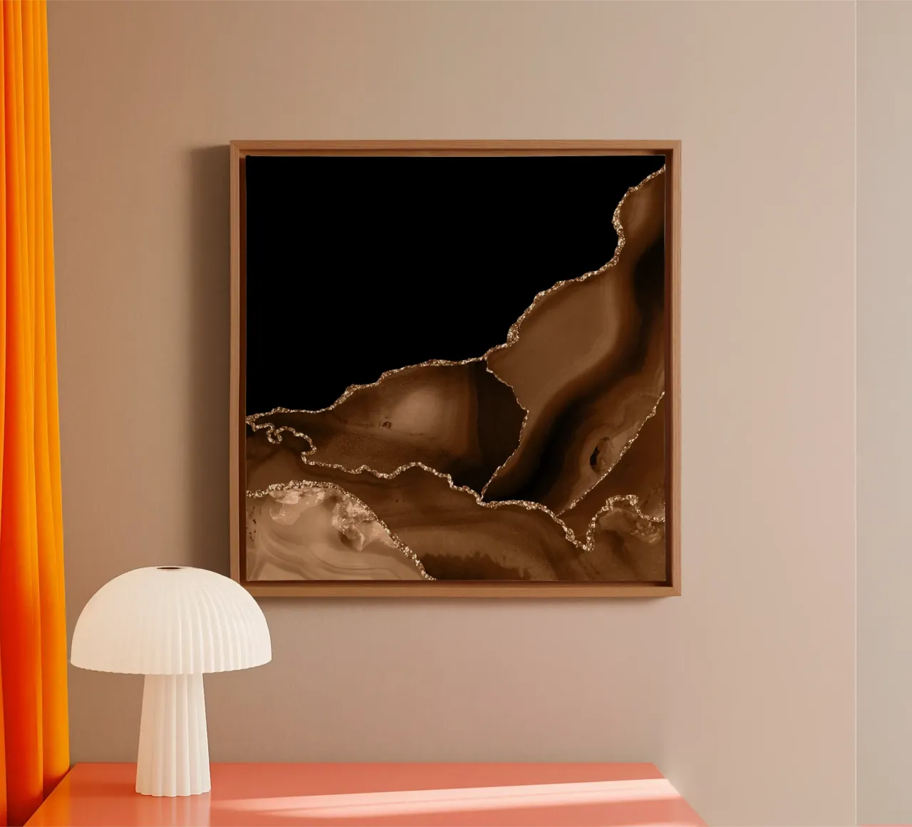 Agata marrone e oro Texture 03 tela con Cornice a cassetta da Gemstone Textures