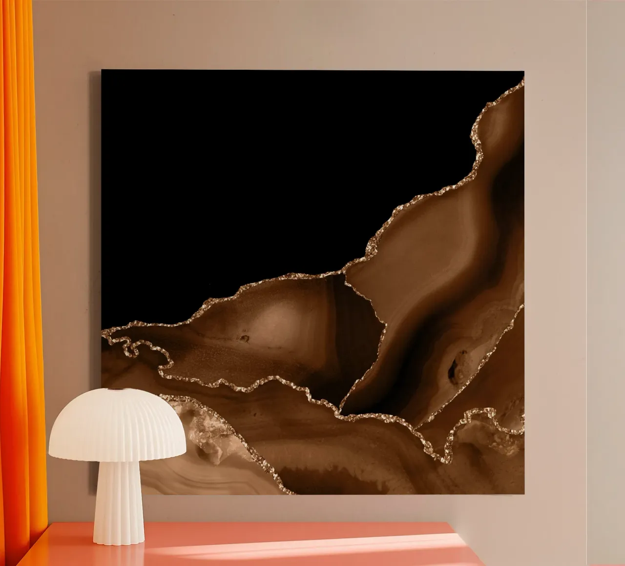 Agata marrone e oro Texture 03 tela con Cornice a cassetta da Gemstone Textures