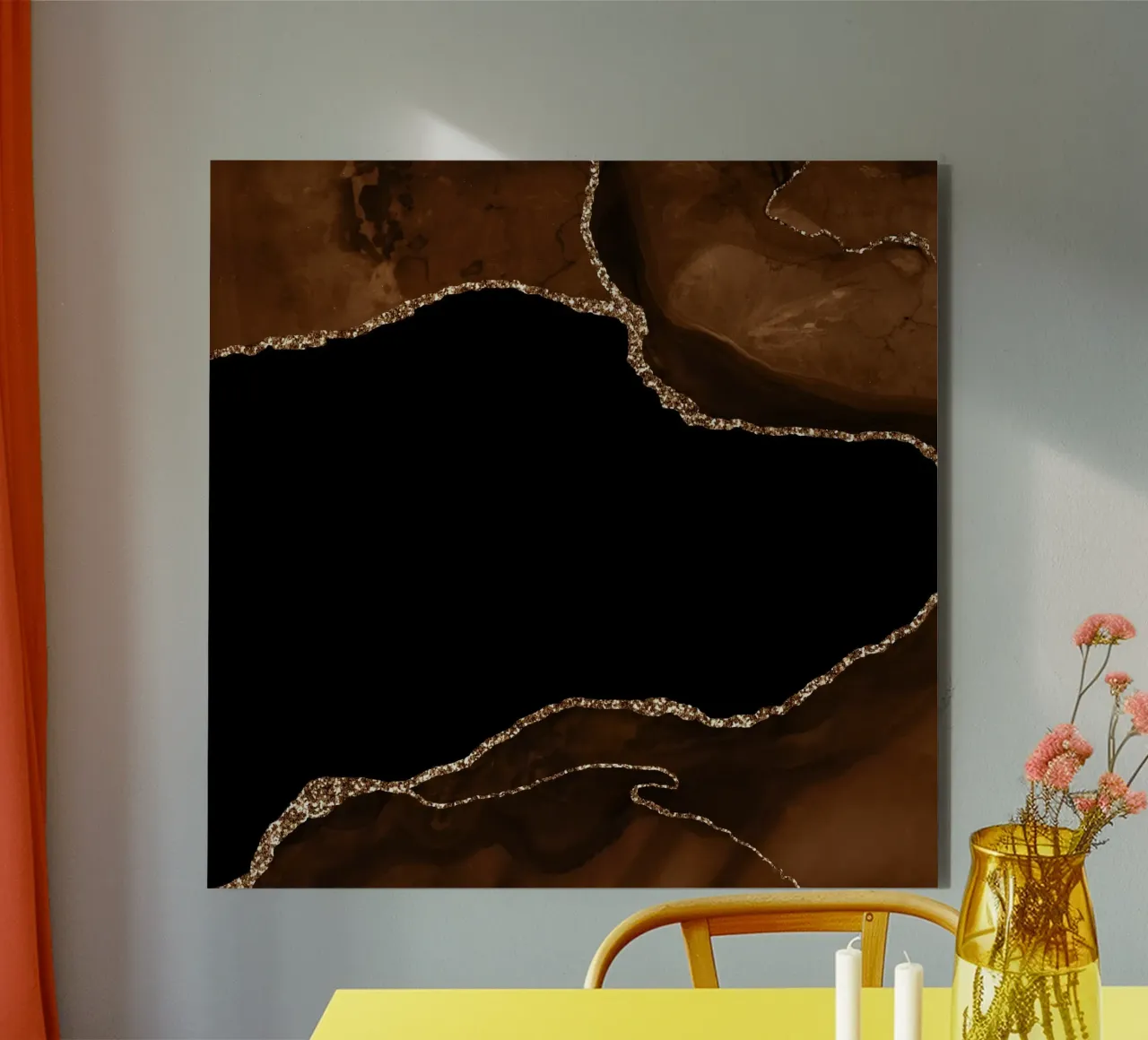 Agata marrone e oro Texture 04 alluminio dibond da Gemstone Textures