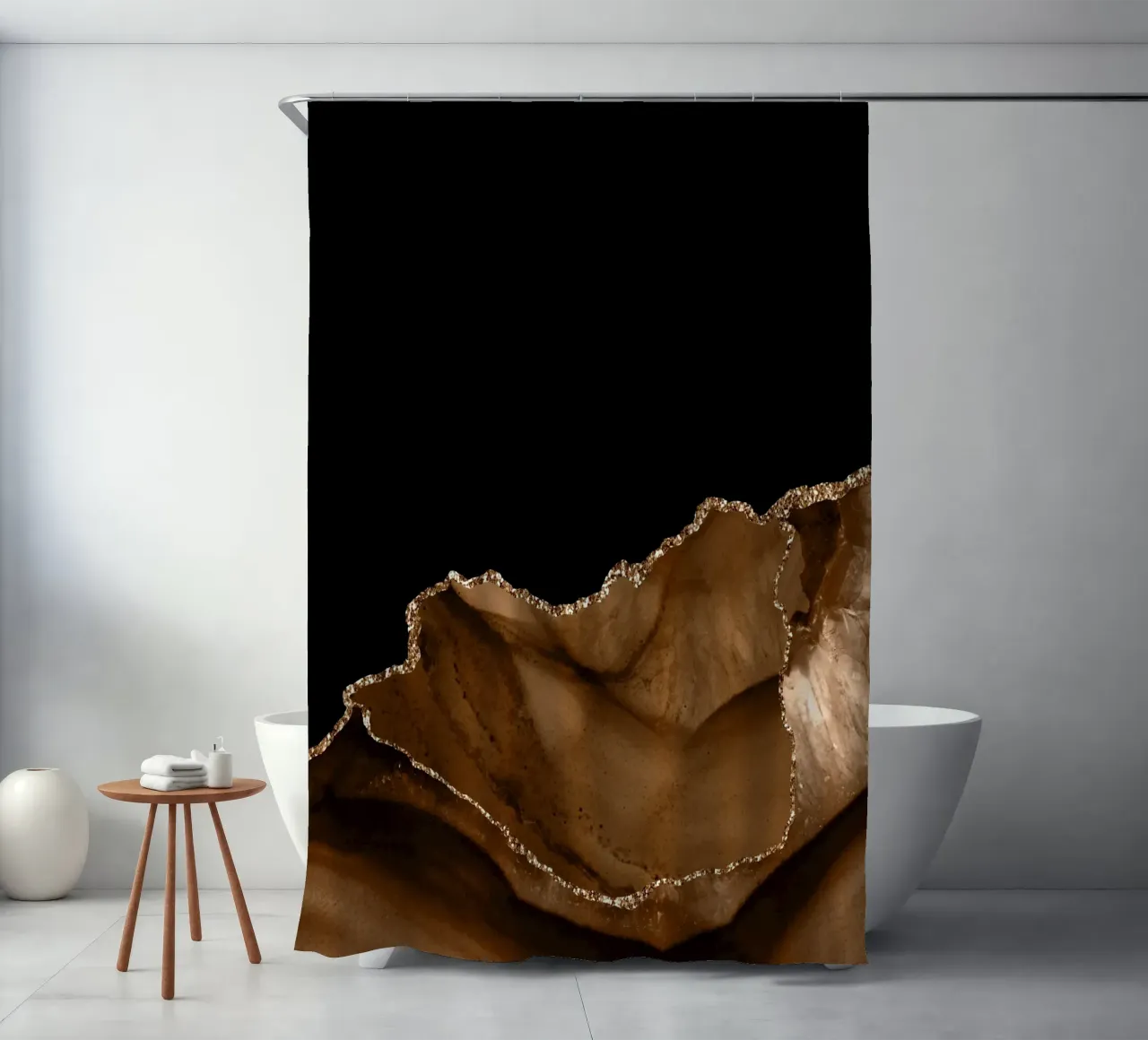 Agata marrone e oro Texture 06 tenda da doccia da Gemstone Textures