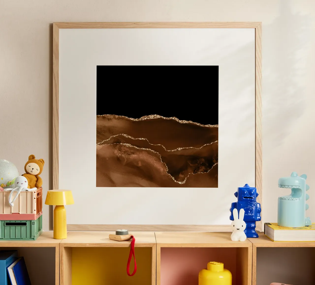 Braun & Gold Achat Struktur 07 Poster von Gemstone Textures