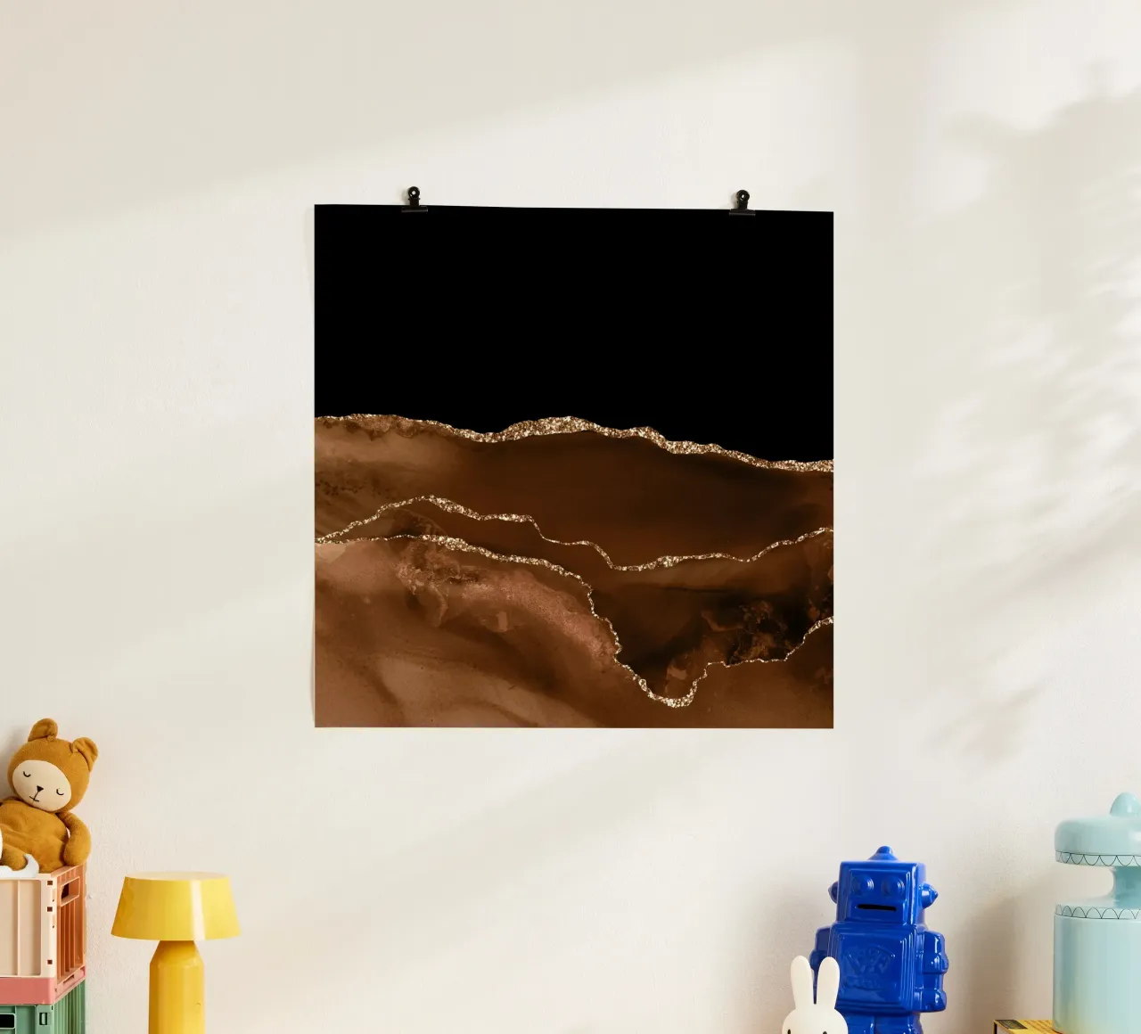 Braun & Gold Achat Struktur 07 Poster von Gemstone Textures