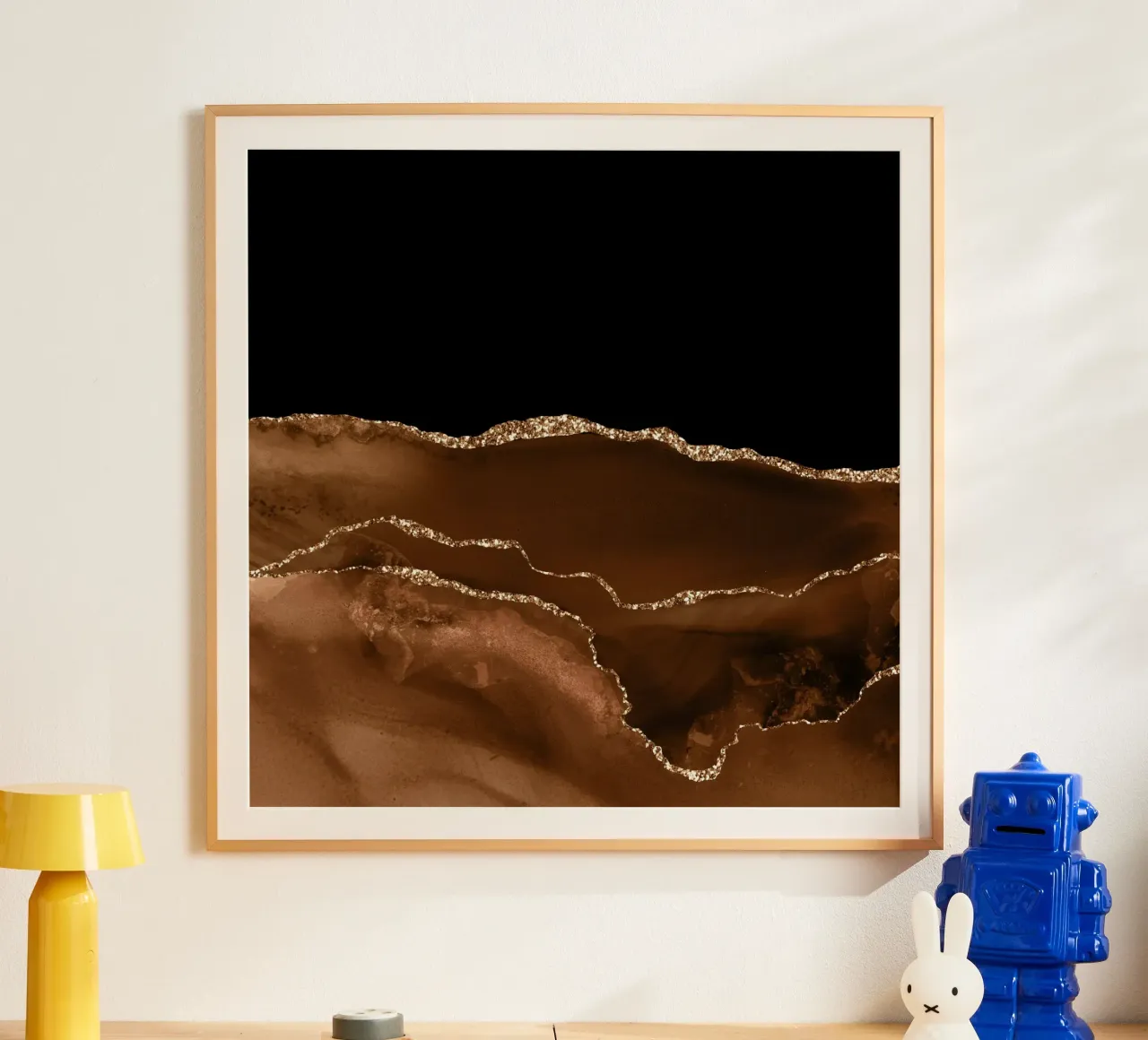 Braun & Gold Achat Struktur 07 Poster von Gemstone Textures