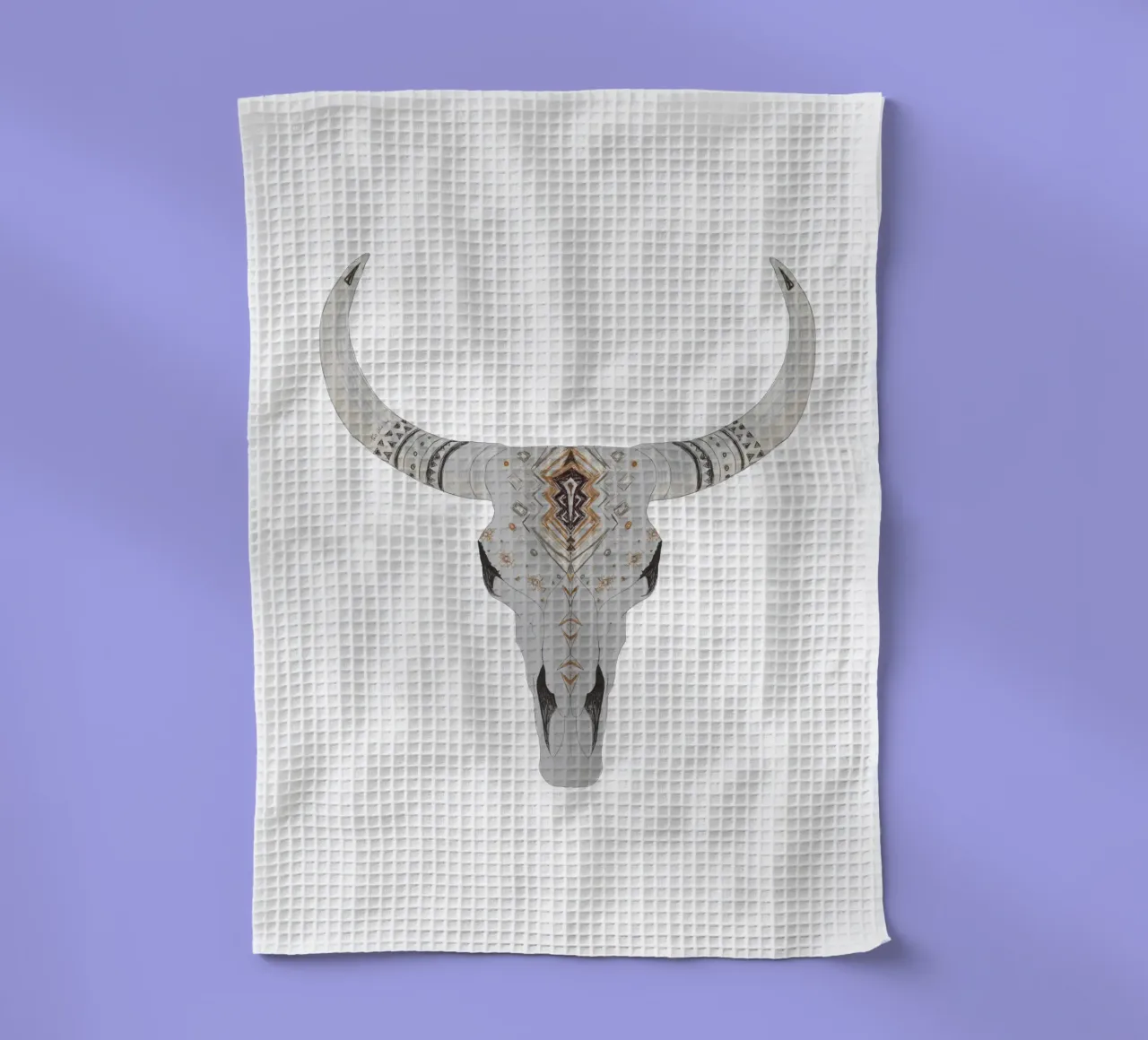 Art Boho Aztec Bison Skull Art torchon de This Wild Soul - Illustration
