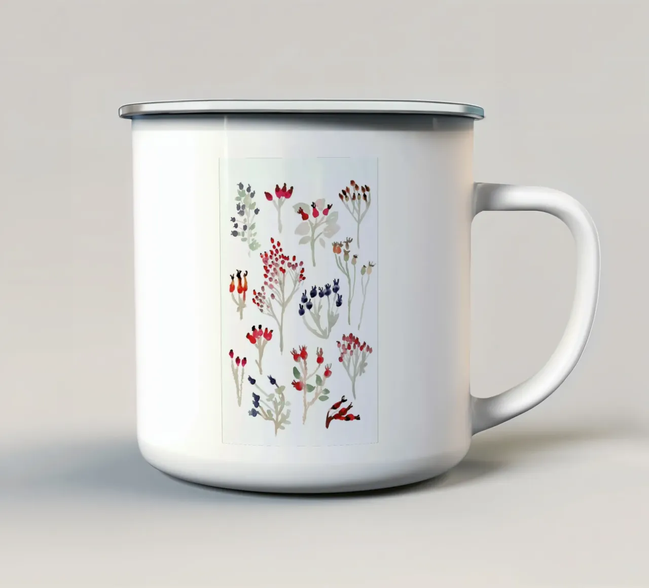 Berries tazza in smalto da Farina Kuklinski