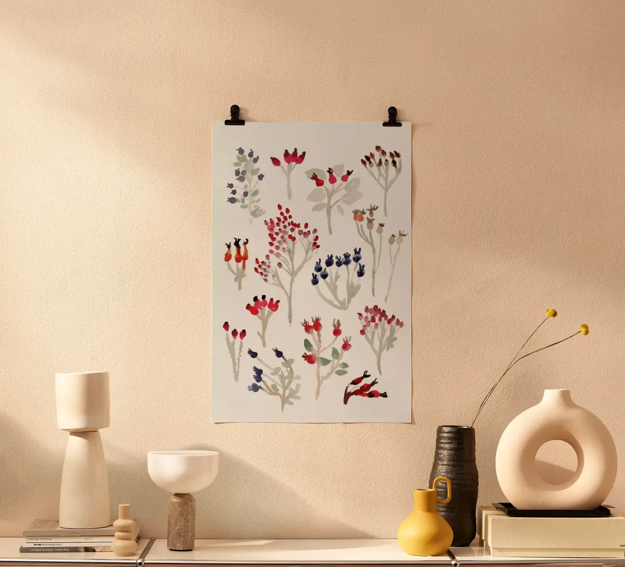 Berries poster con telaio in plastica da Farina Kuklinski