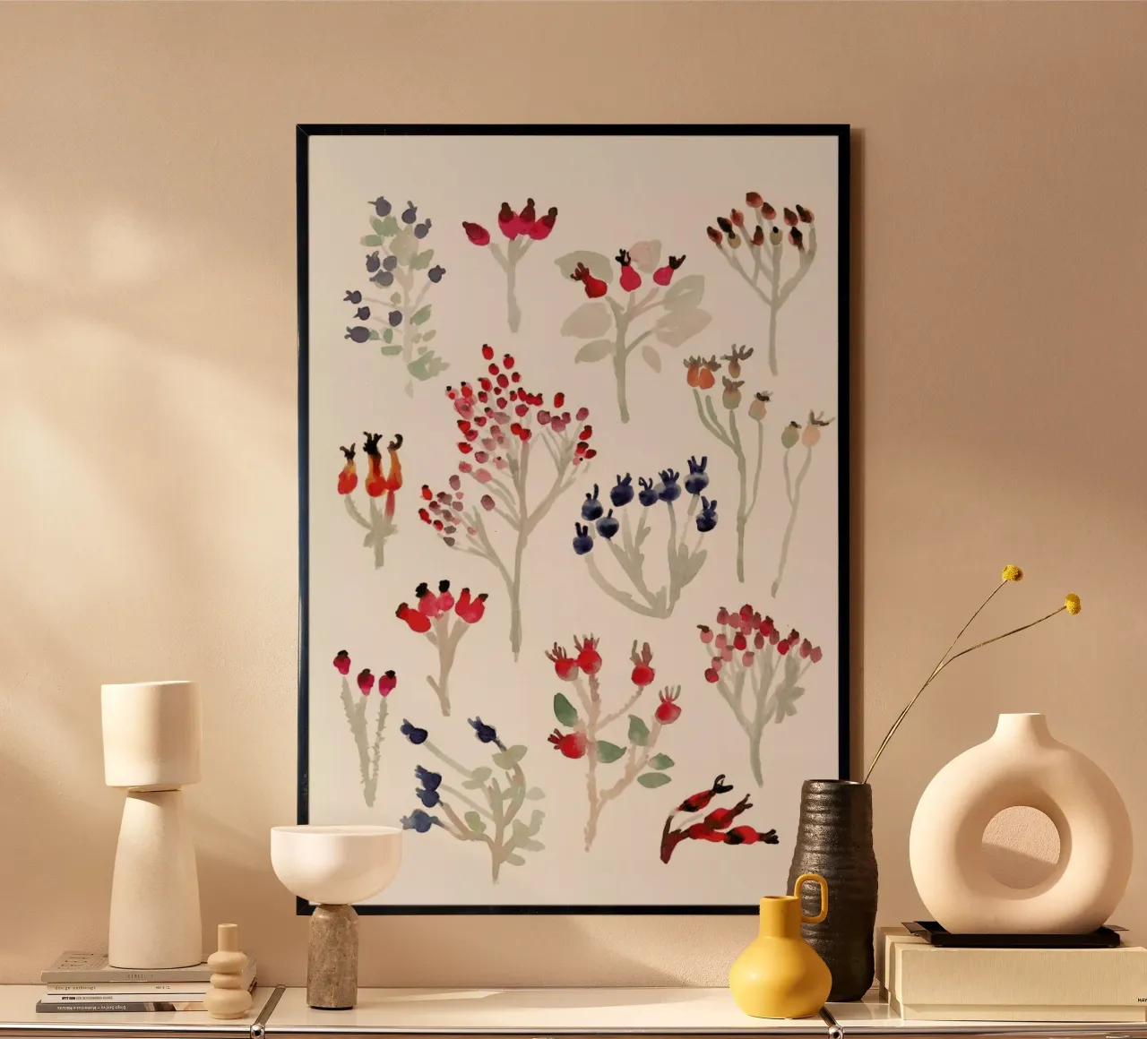 Berries poster con telaio in plastica da Farina Kuklinski