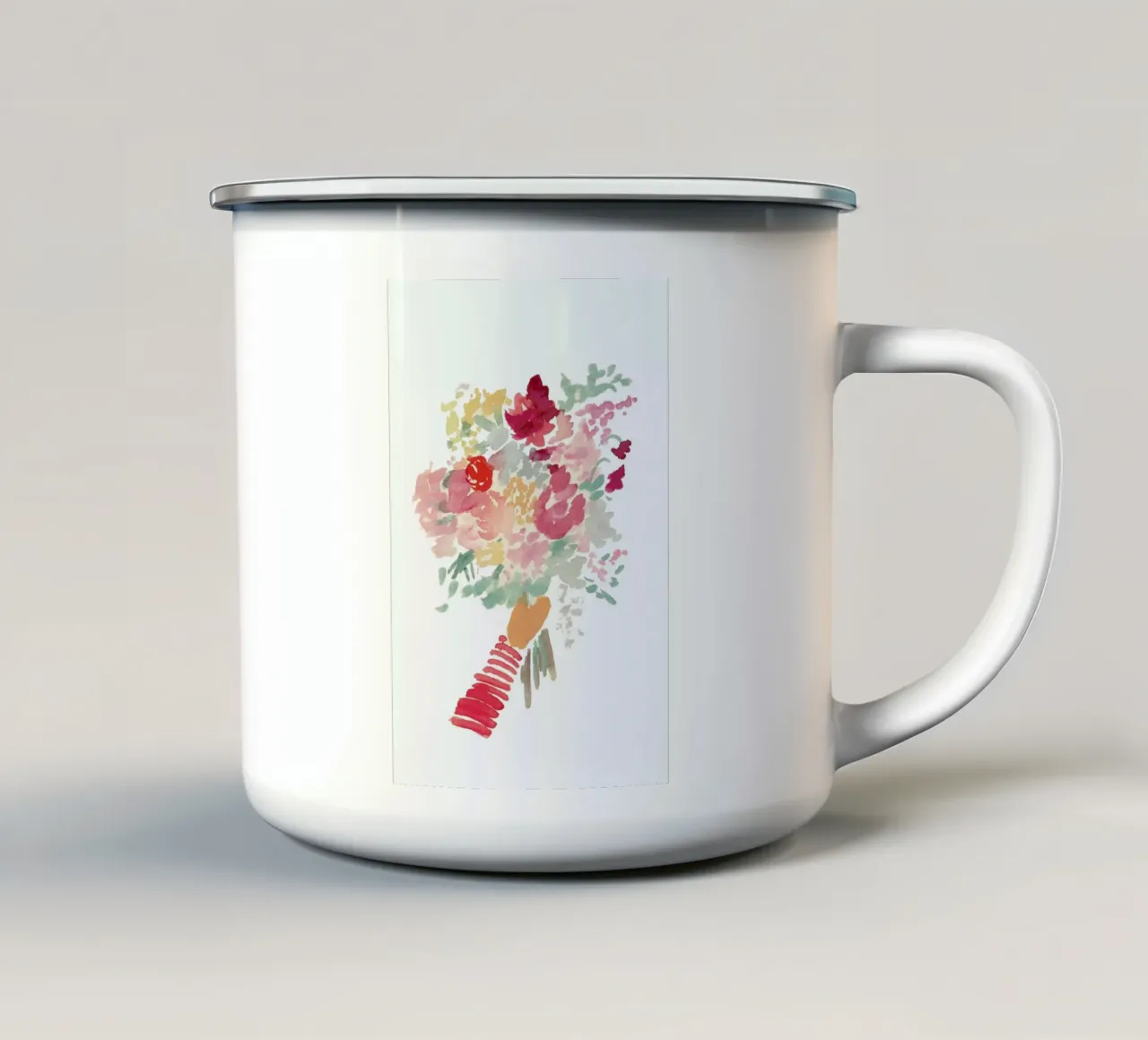 Bouquet tazza in smalto da Farina Kuklinski
