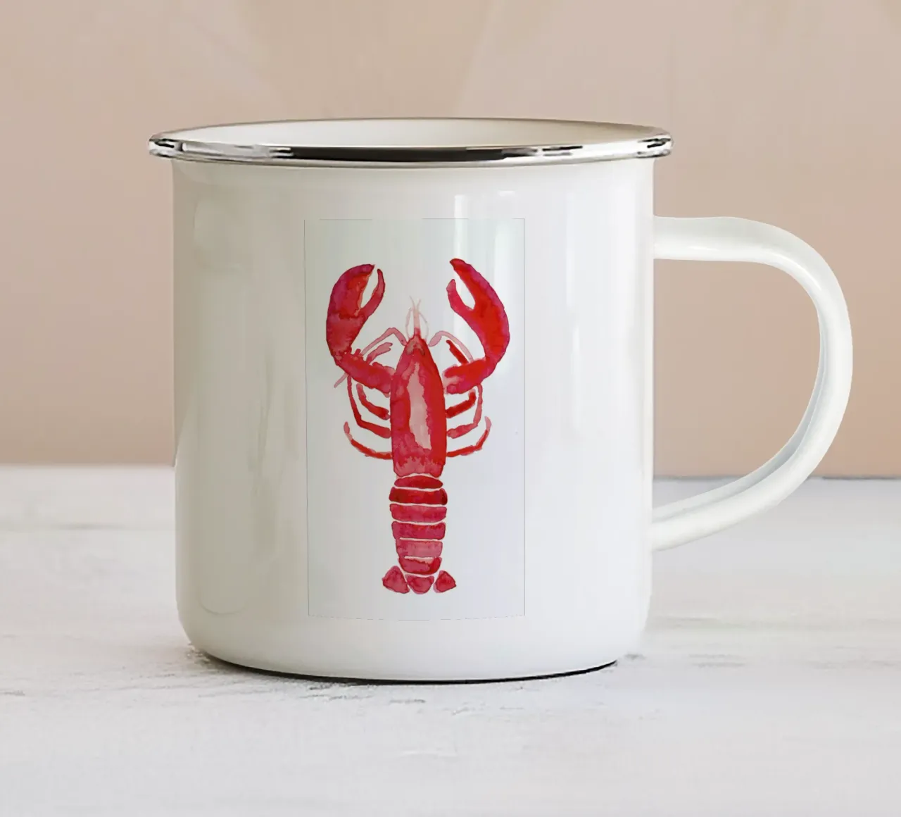 Lobster tazza in smalto da Farina Kuklinski