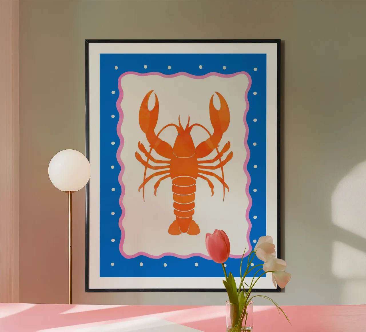 Lobster poster con telaio in plastica da PetrArts