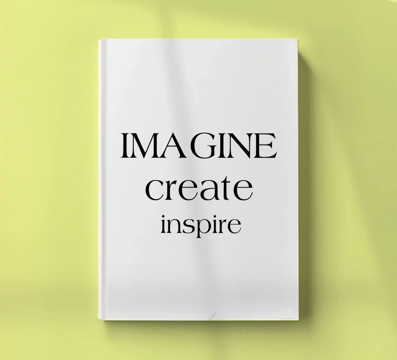 Imagine Create Inspire Simple Minimalist Typography notebook by YV TYPOGRAPHY