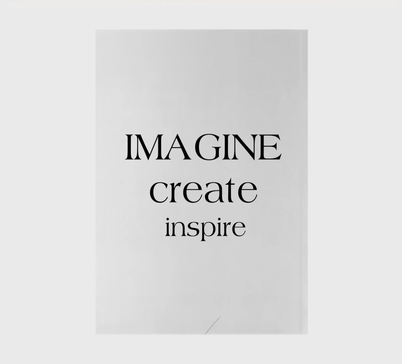 Imagine Create Inspire Simple Minimalist Typography notebook by YV TYPOGRAPHY