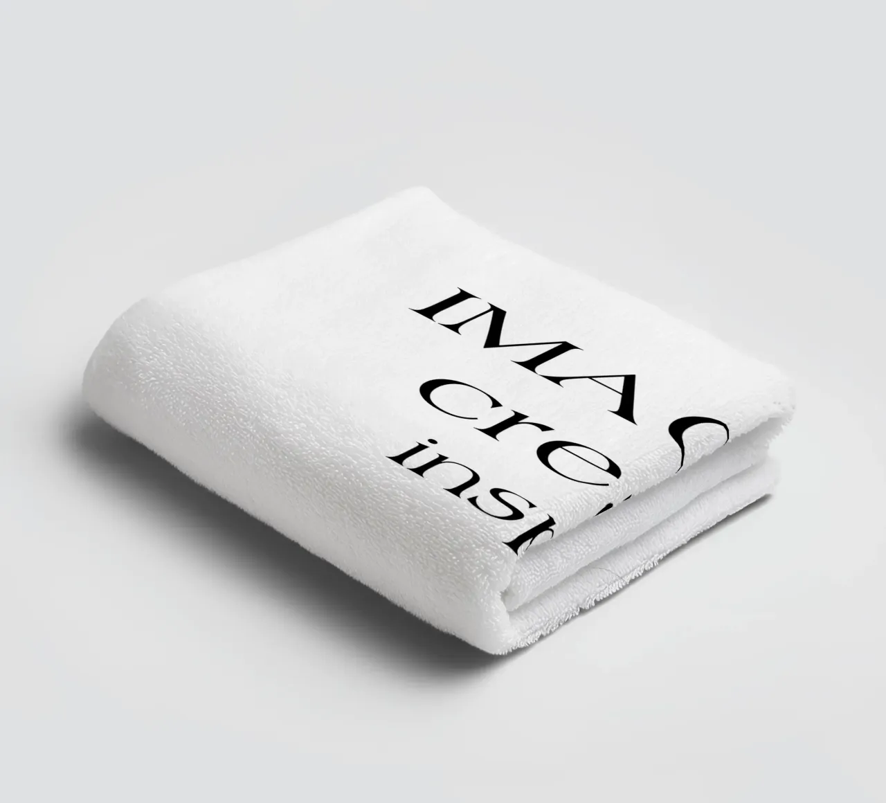 Imaginez Créez Inspirez Typographie simple et minimaliste serviette de bain de YV TYPOGRAPHY