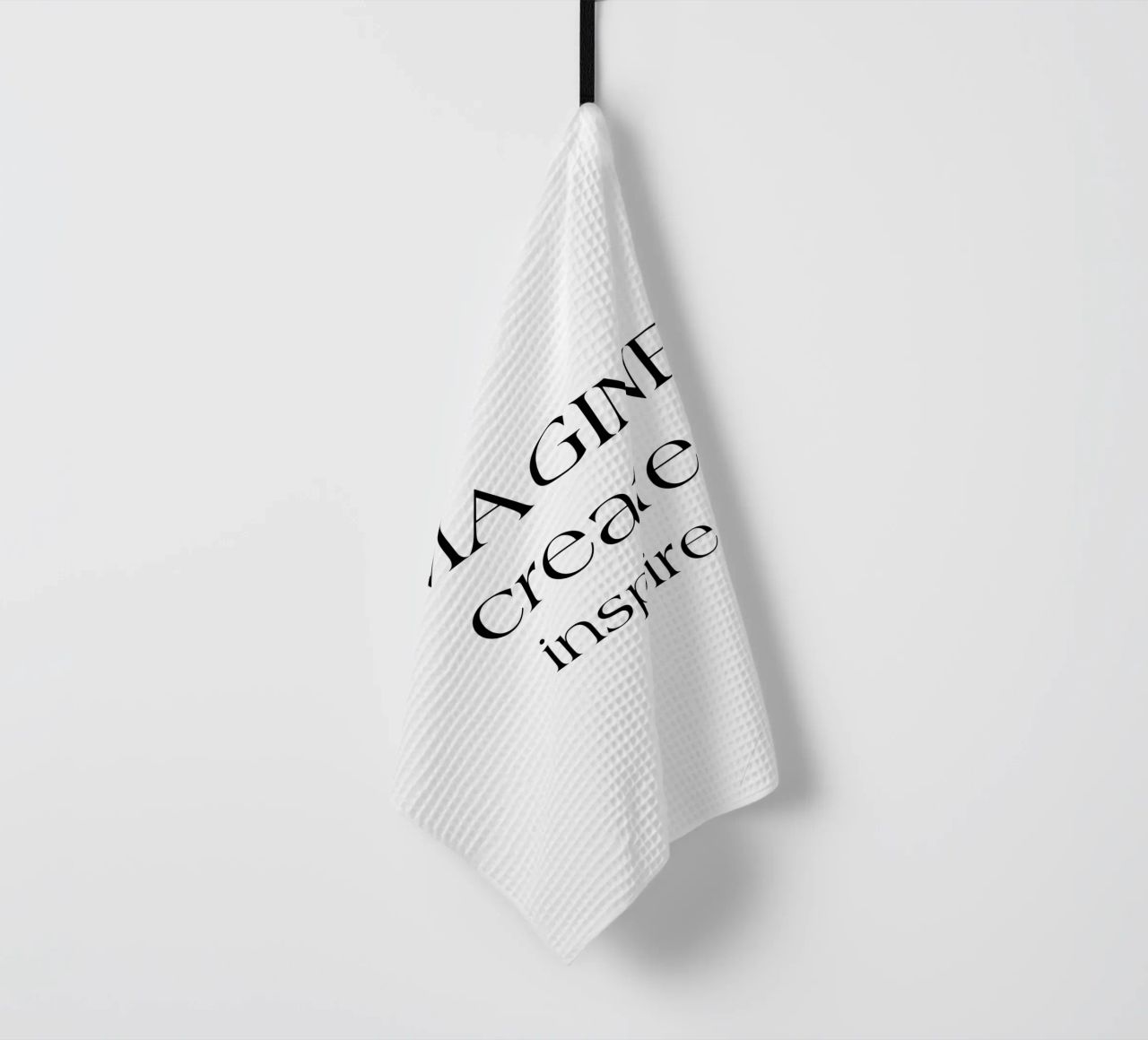 Imaginez Créez Inspirez Typographie simple et minimaliste torchon de YV TYPOGRAPHY