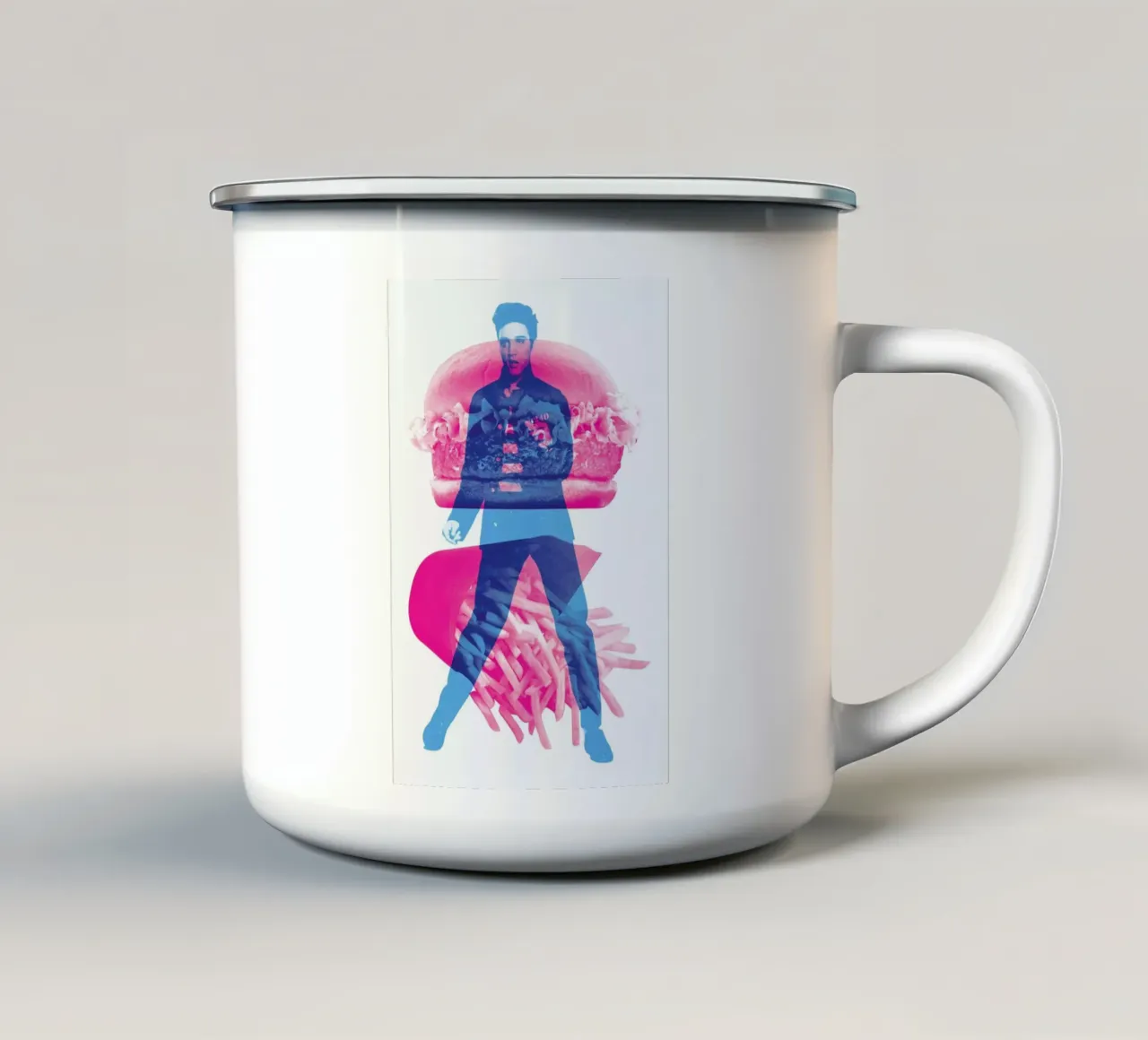 Elvis taza de esmalte de Chris Wharton