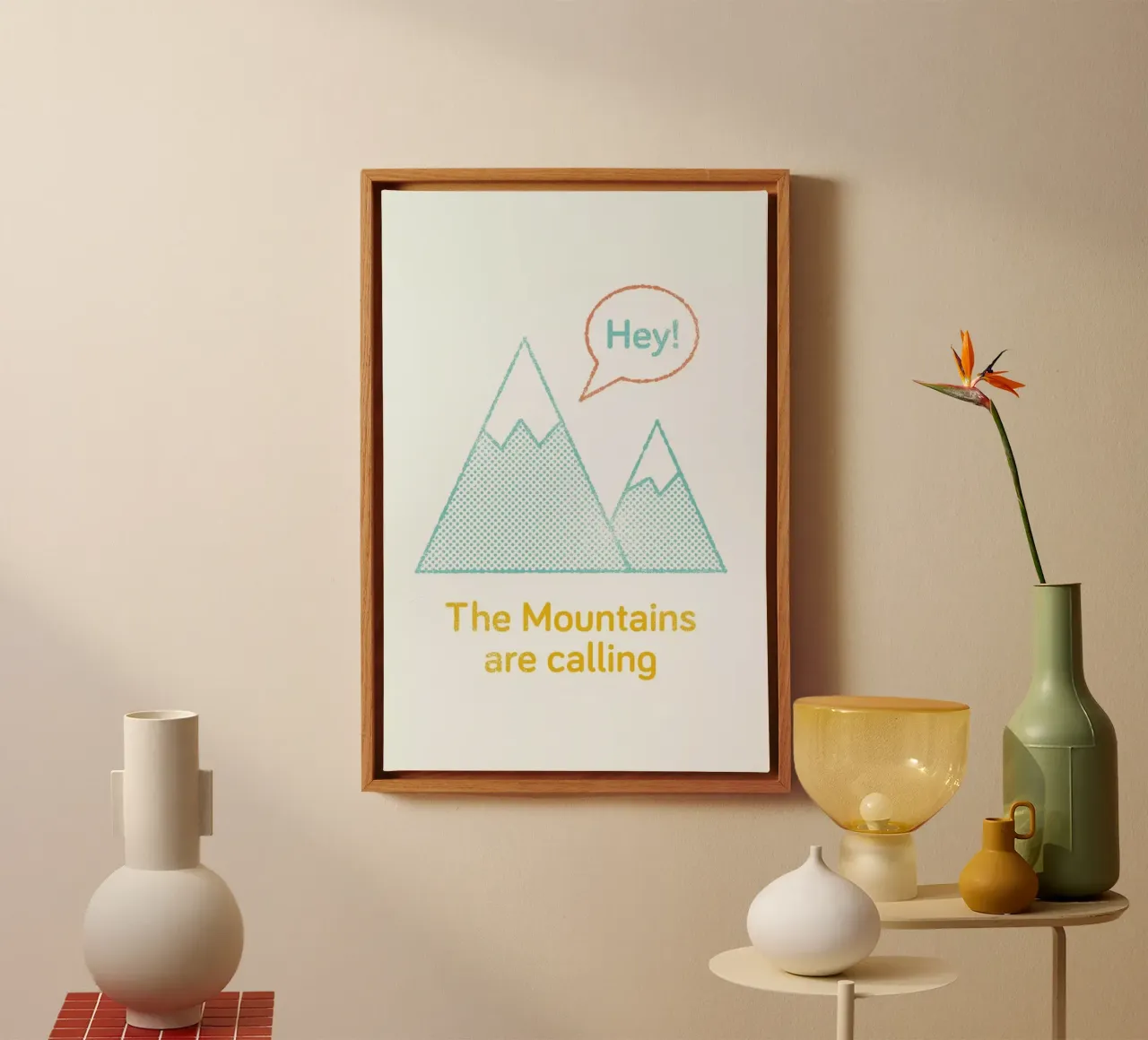 Mountains canvas met Baklijst van Chris Wharton