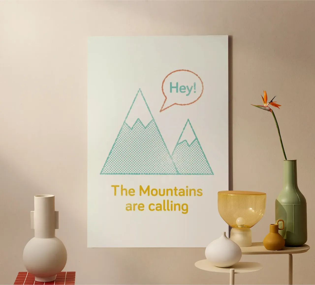 Mountains canvas met Baklijst van Chris Wharton