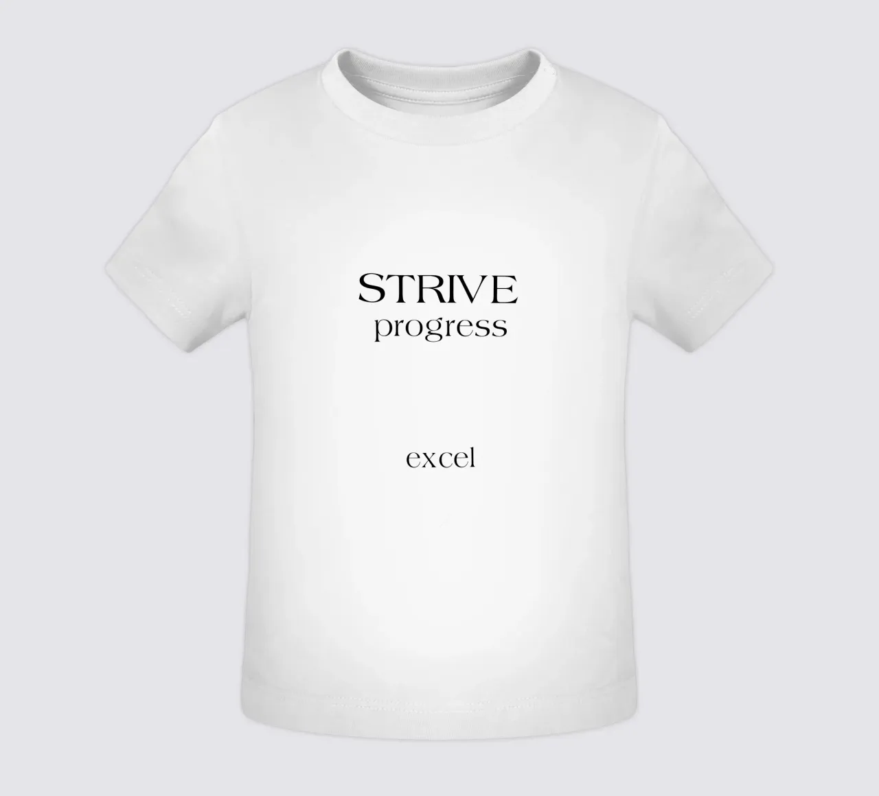 Strive Progress Tipografia semplice e minimalista Excel maglietta neonato da YV TYPOGRAPHY