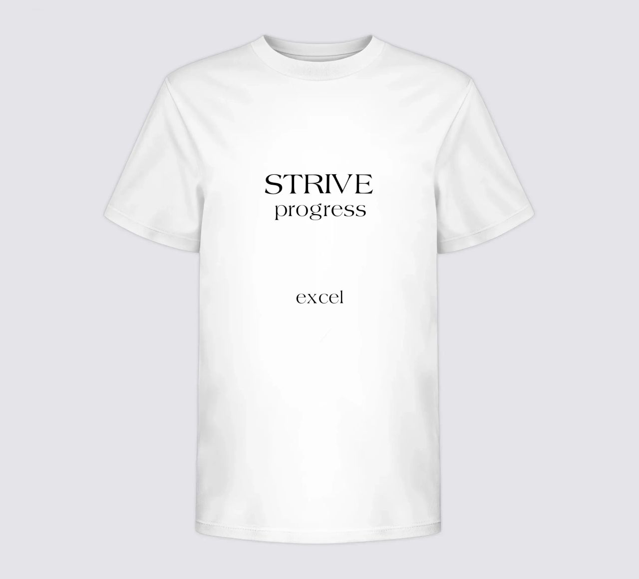 Strive Progress Tipografia semplice e minimalista Excel t-shirt bambini da YV TYPOGRAPHY