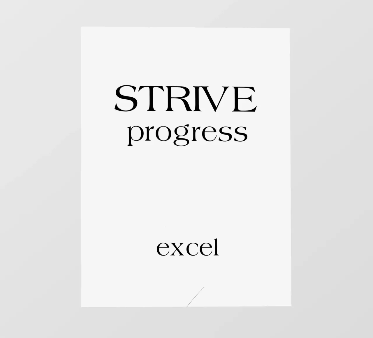 Strive Progress Tipografia semplice e minimalista Excel pellicola backlit da YV TYPOGRAPHY