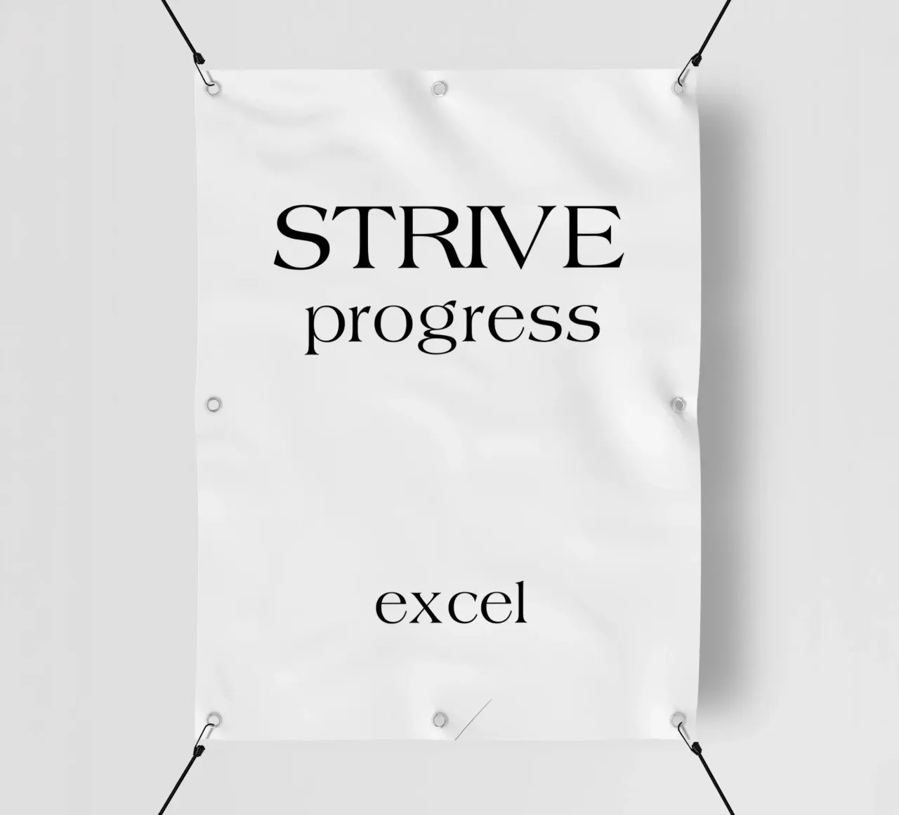 Strive Progress Simple Minimalist Typography Excel pvc cover by YV TYPOGRAPHY