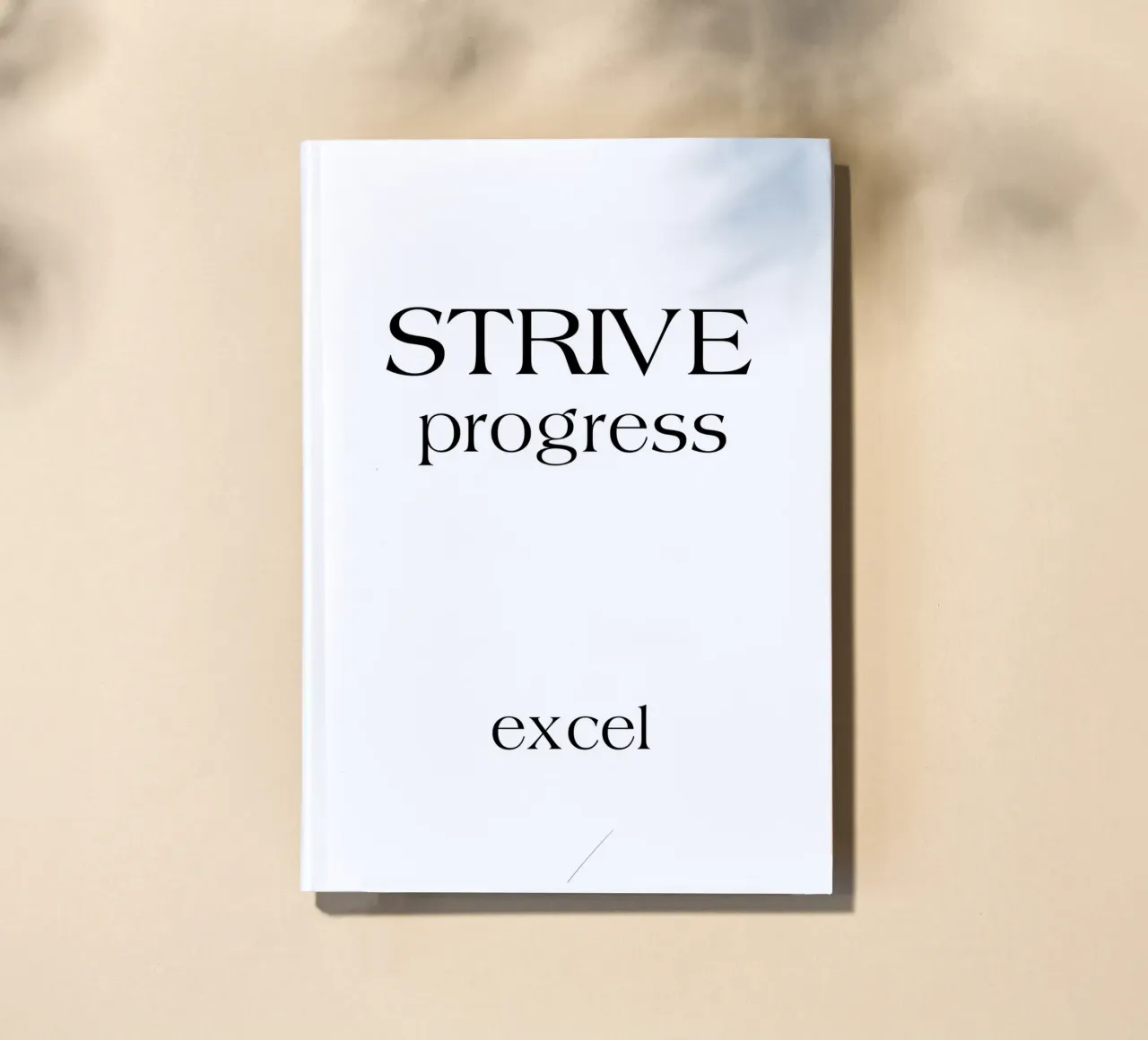 Strive Progress Simple Minimalist Typography Excel notebook by YV TYPOGRAPHY