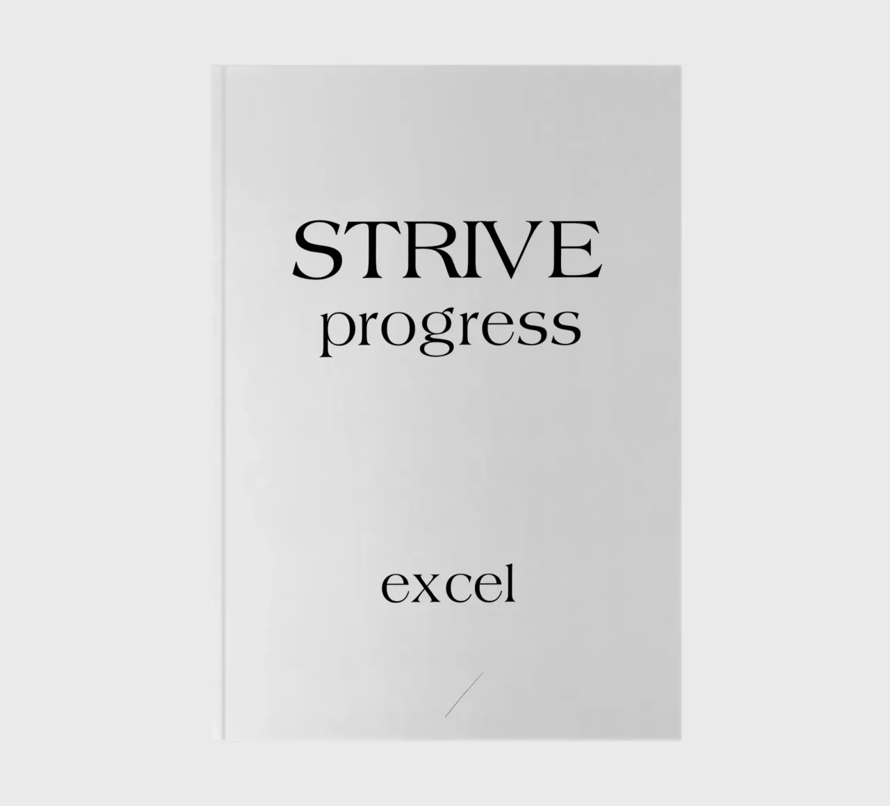 Strive Progress Simple Minimalist Typography Excel notebook by YV TYPOGRAPHY
