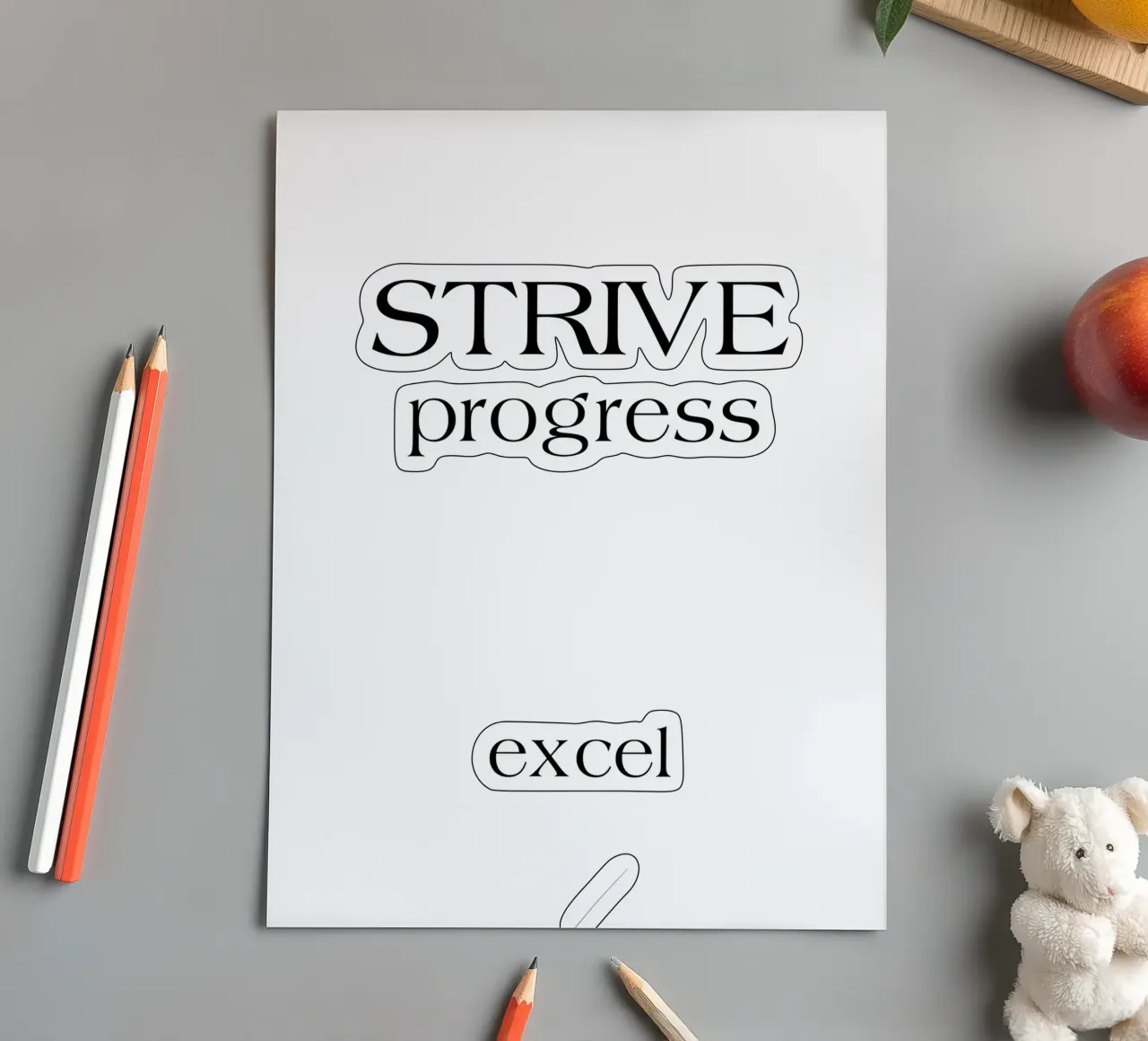 Strive Progress Simple Minimalist Typography Excel sticker sheet by YV TYPOGRAPHY