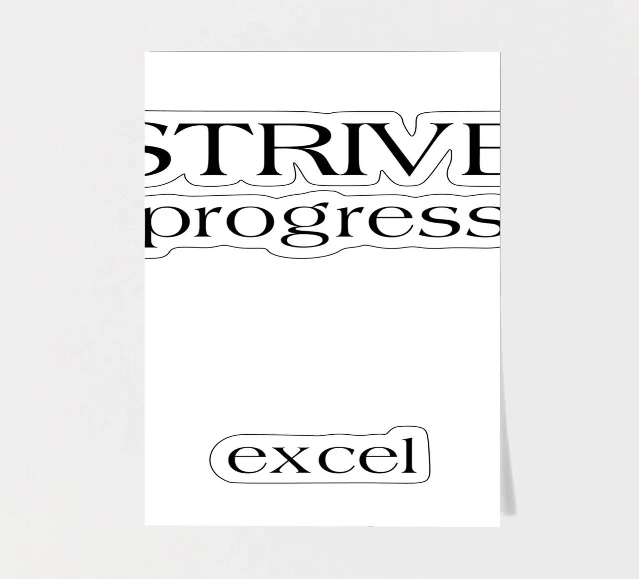 Strive Progress Simple Minimalist Typography Excel sticker sheet by YV TYPOGRAPHY