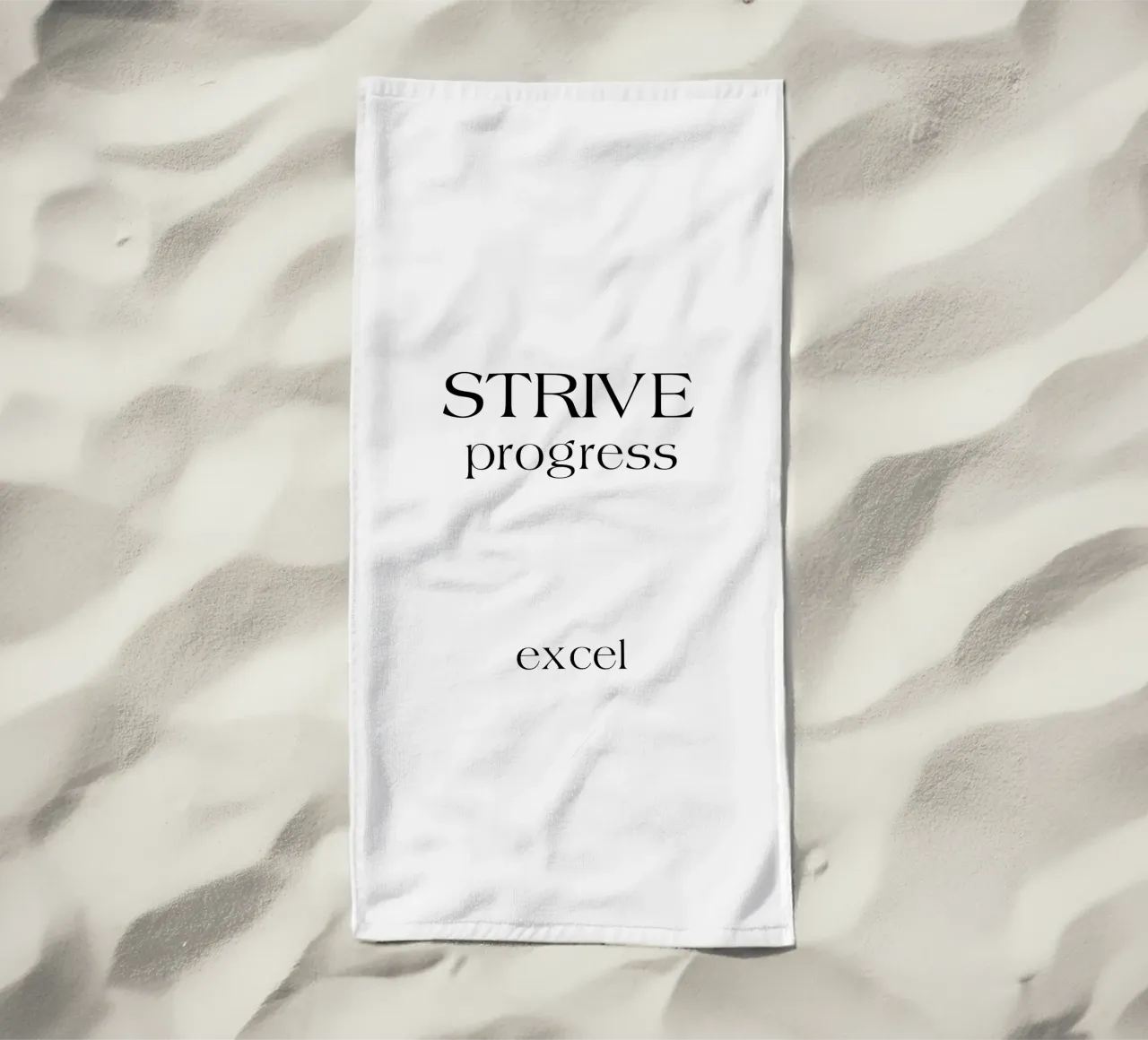 Strive Progress Tipografia semplice e minimalista Excel telo mare da YV TYPOGRAPHY