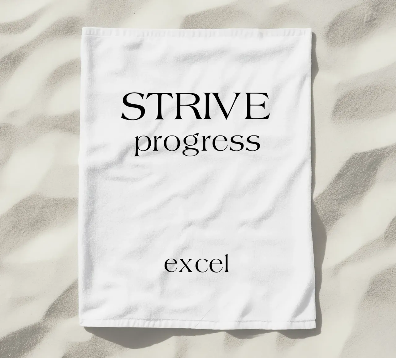 Strive Progress Tipografia semplice e minimalista Excel telo mare da YV TYPOGRAPHY