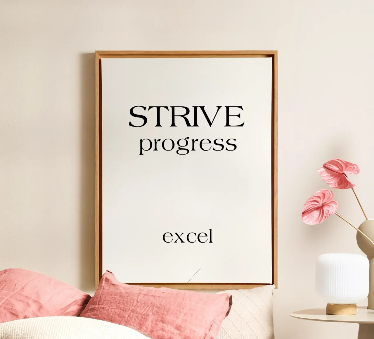 Strive Progress Simple Minimalist Typography Excel canvas by YV TYPOGRAPHY