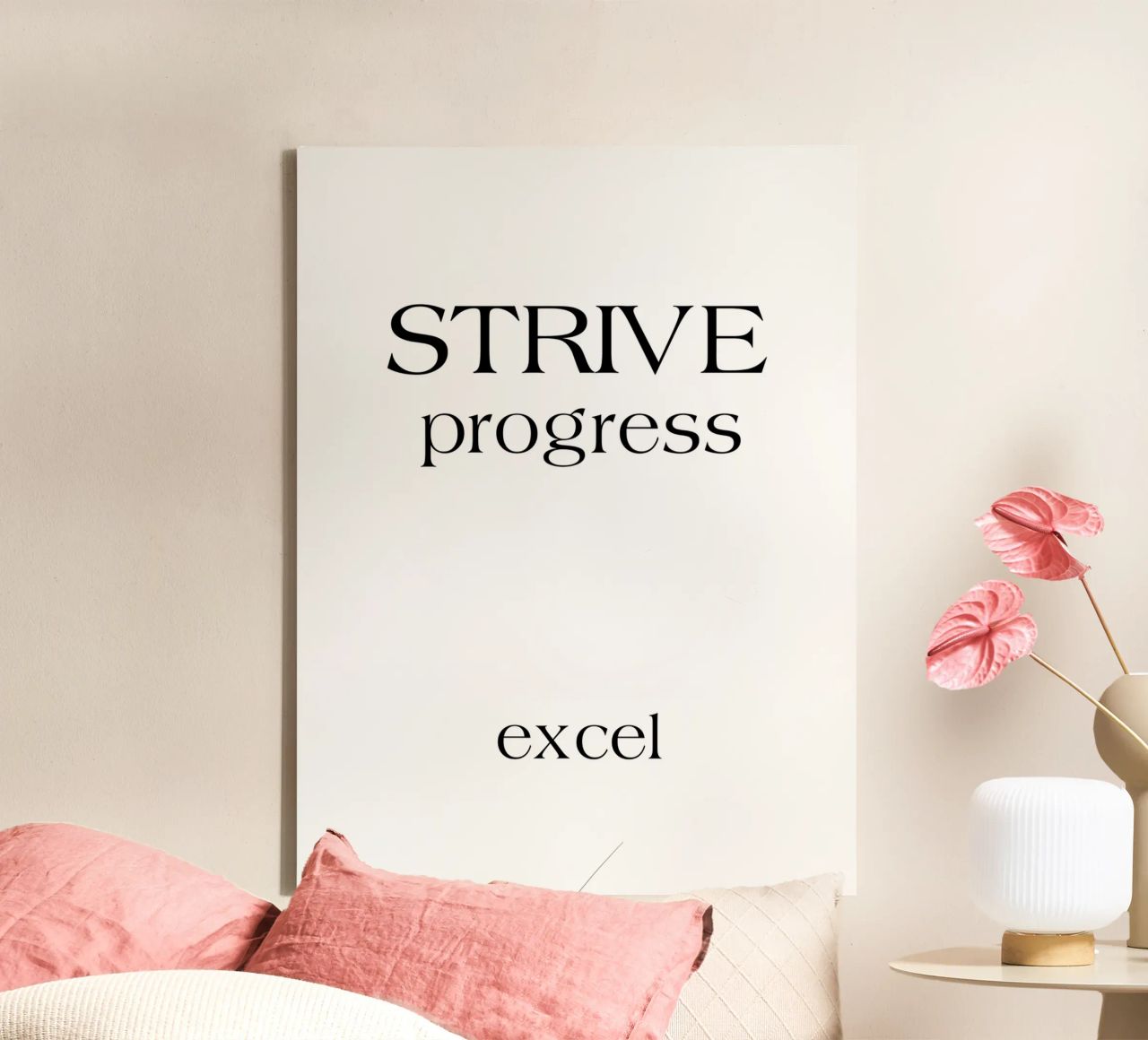 Strive Progress Tipografia semplice e minimalista Excel tela da YV TYPOGRAPHY