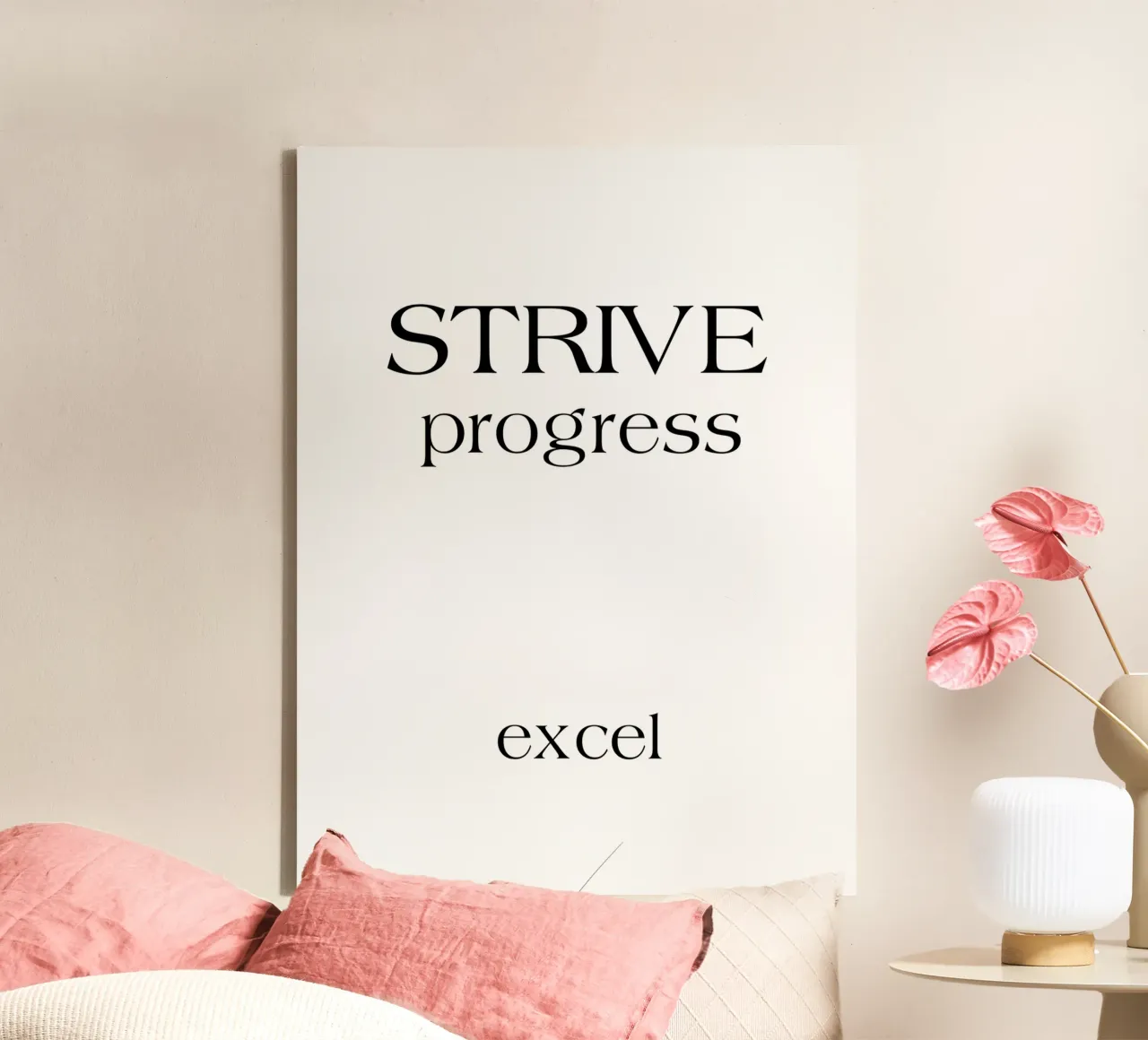 Strive Progress Simple Minimalist Typography Excel canvas by YV TYPOGRAPHY