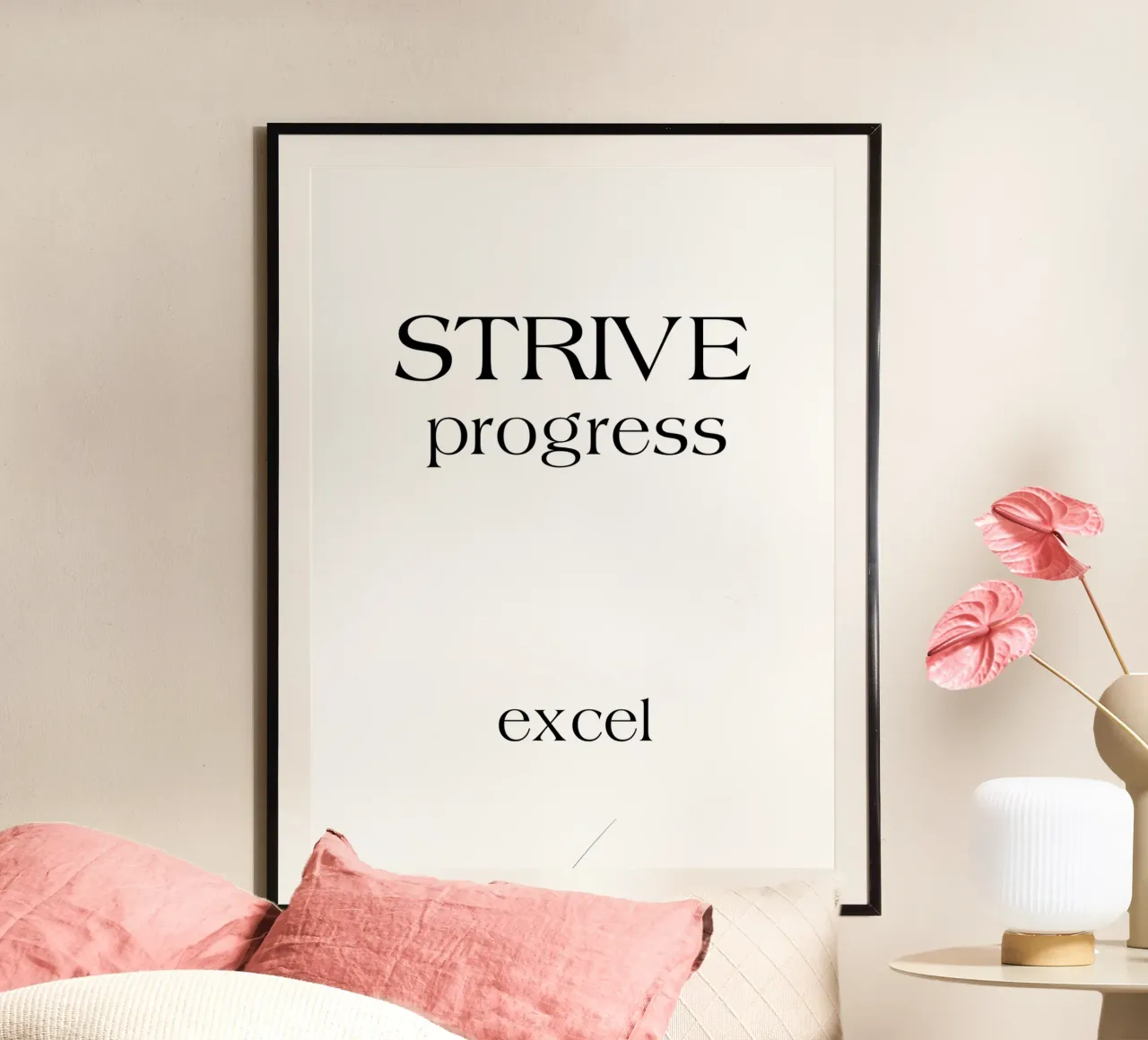 Strive Progress Tipografia semplice e minimalista Excel poster da YV TYPOGRAPHY