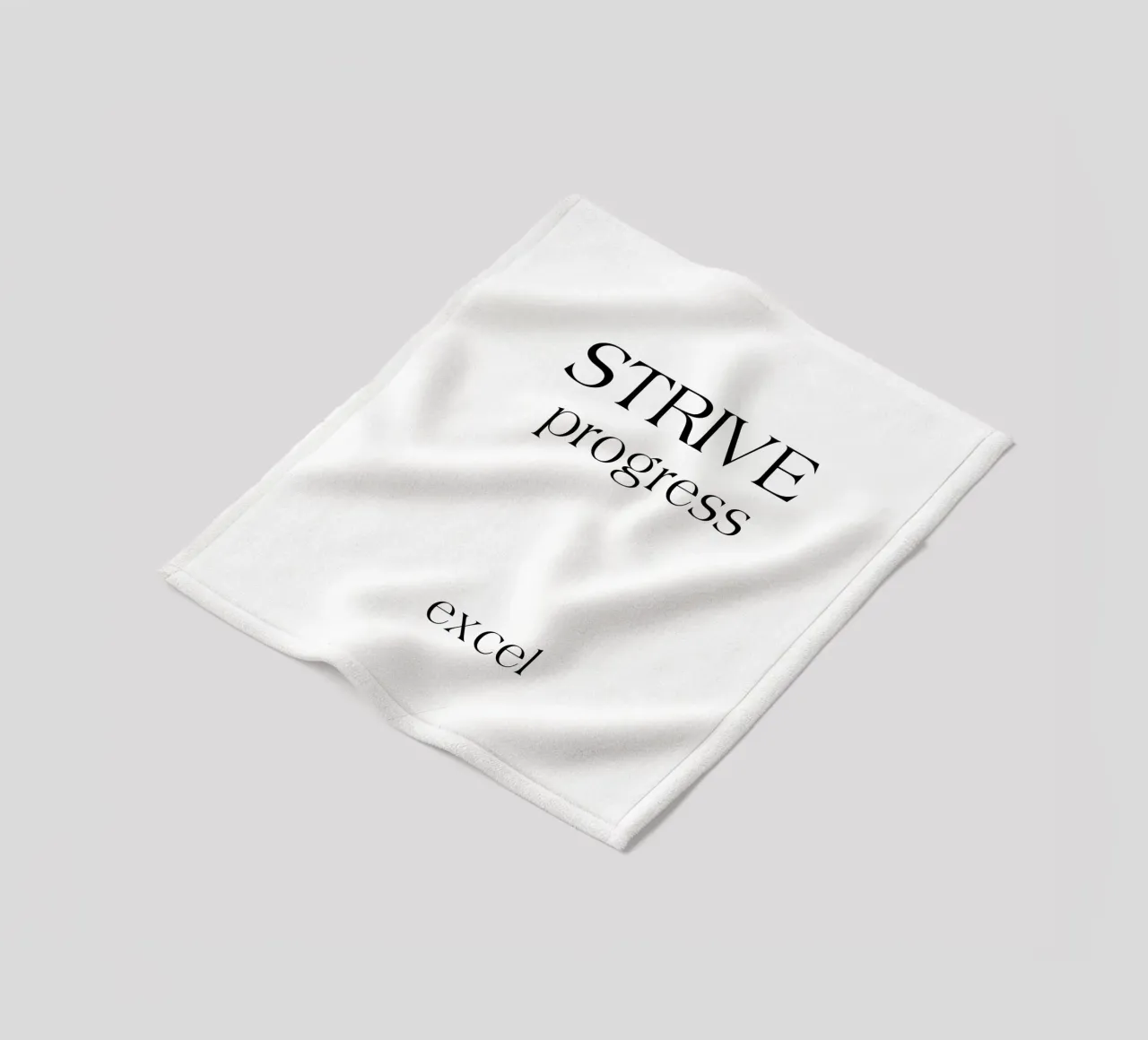 Strive Progress Simple Minimalist Typography Excel fleece blanket by YV TYPOGRAPHY