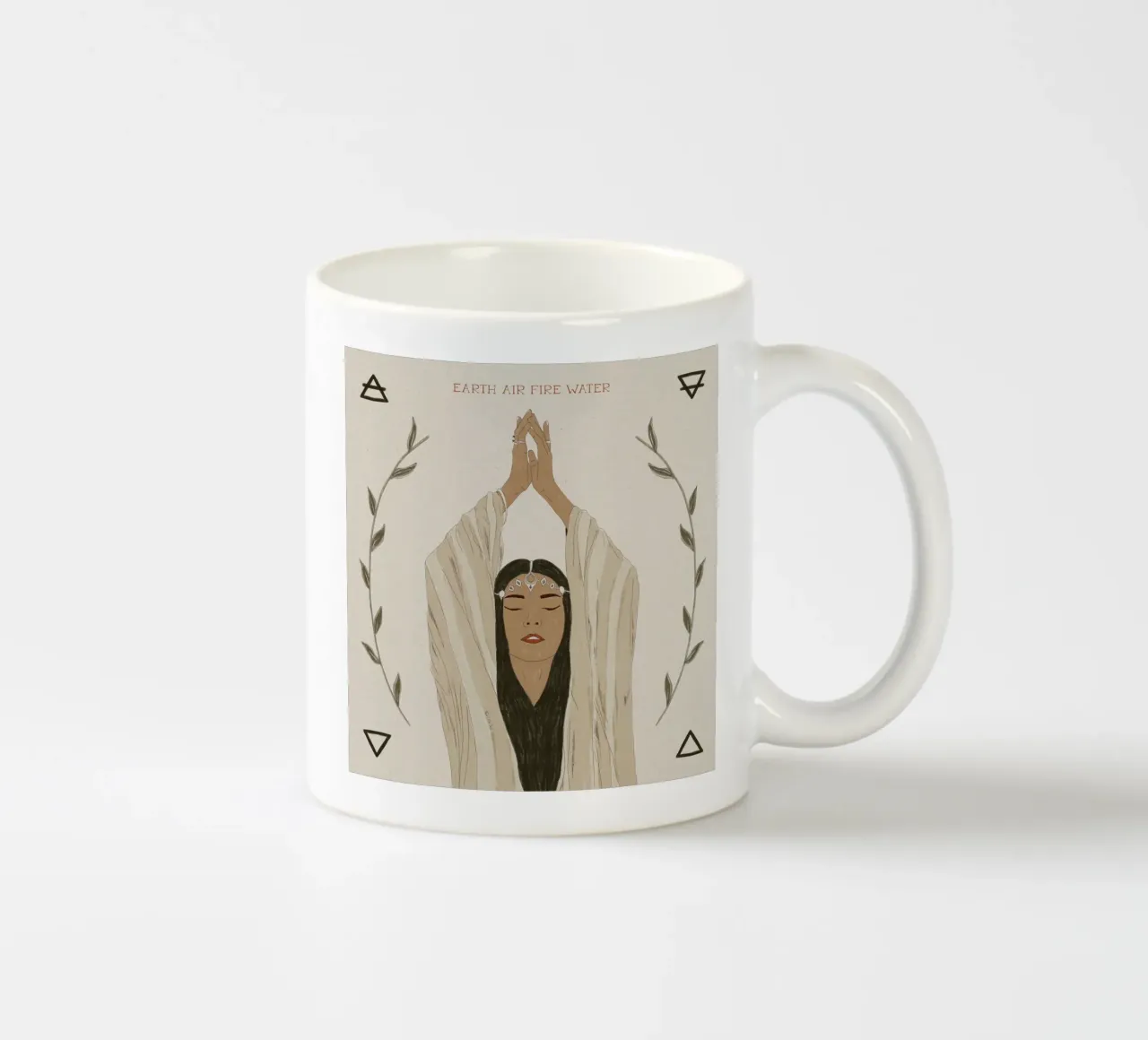 Terra, Aria, Fuoco, Acqua Gli Elementi Donna Tribale Boho tazza in ceramica da This Wild Soul - Illustration