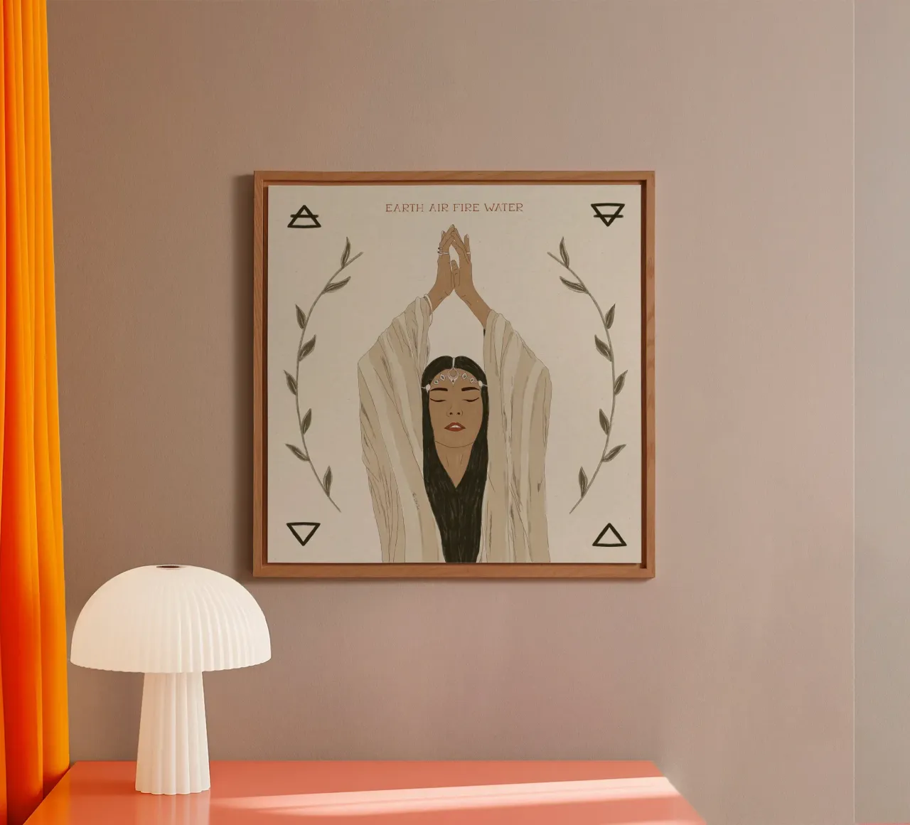 Terra, Aria, Fuoco, Acqua Gli Elementi Donna Tribale Boho pannello forex da This Wild Soul - Illustration